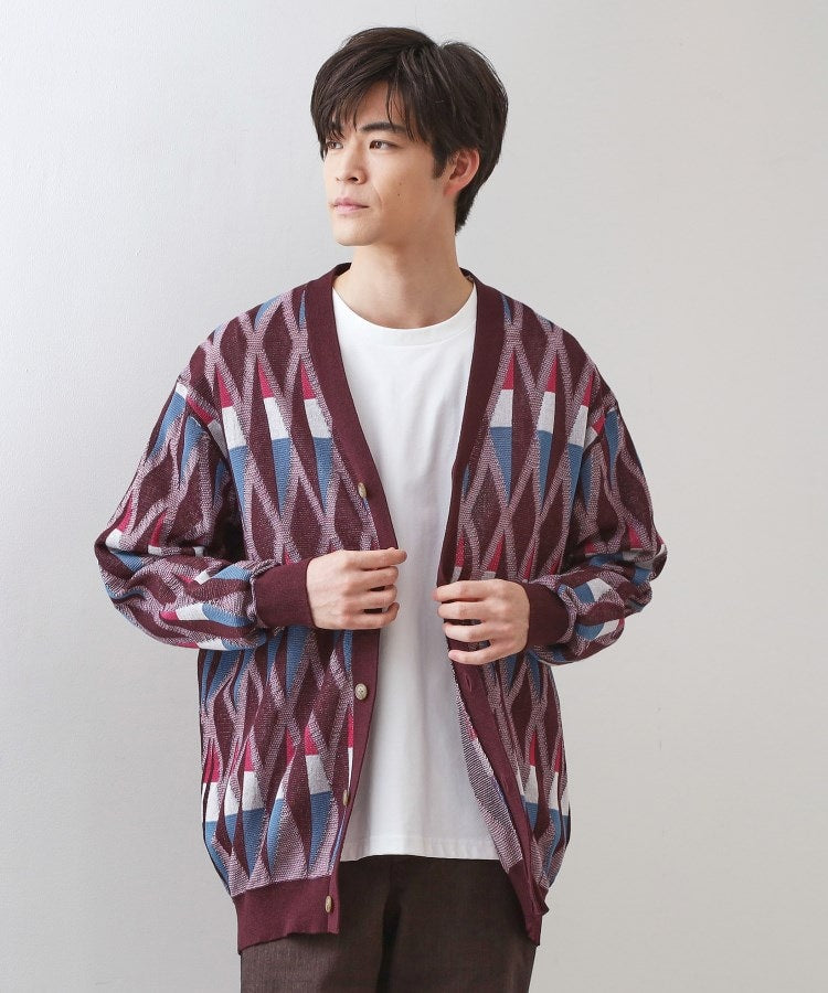 ザ ショップ ティーケー(メンズ) THE SHOP TK(Men) ガーターニットカーディガン （ボルドー(664)） ボルドー(664)