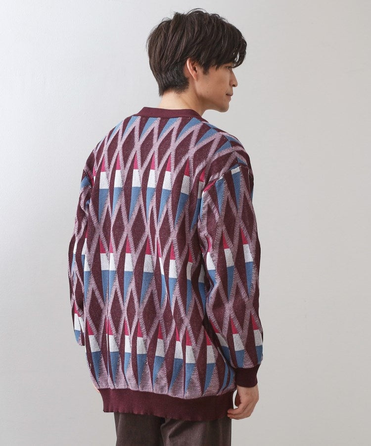 ザ ショップ ティーケー(メンズ) THE SHOP TK(Men) ガーターニットカーディガン （ボルドー(664)） ボルドー(664)