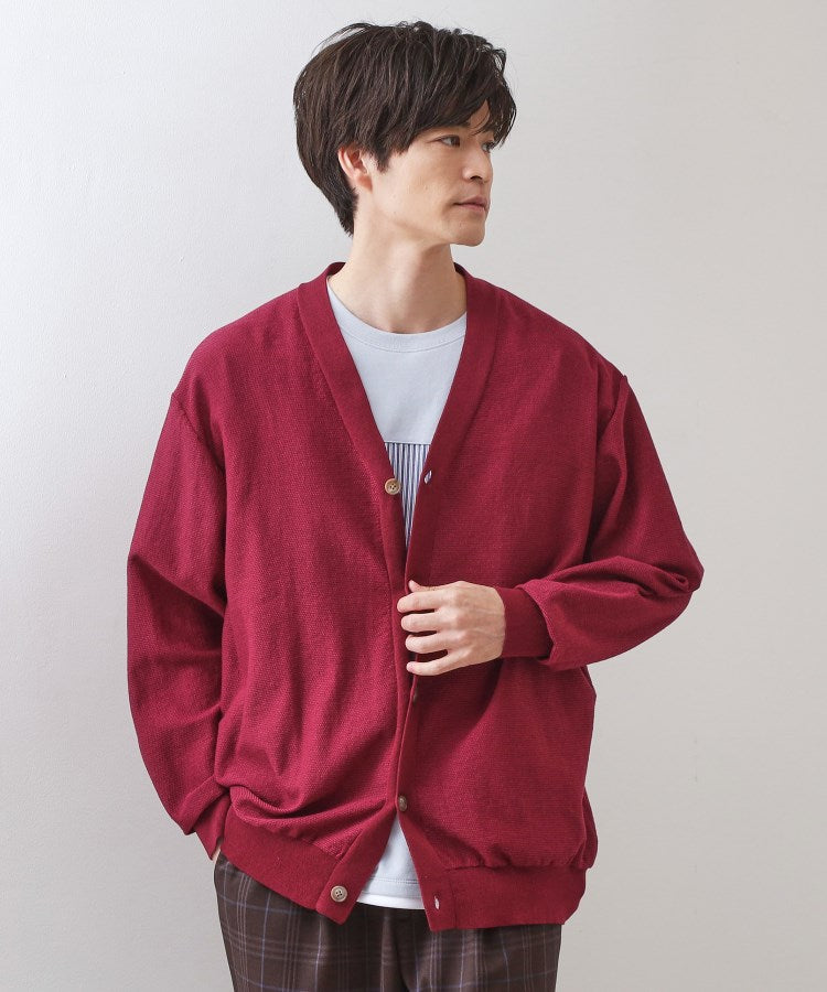 ザ ショップ ティーケー(メンズ) THE SHOP TK(Men) ガーターニットカーディガン （ボルドー(664)） ボルドー(664)