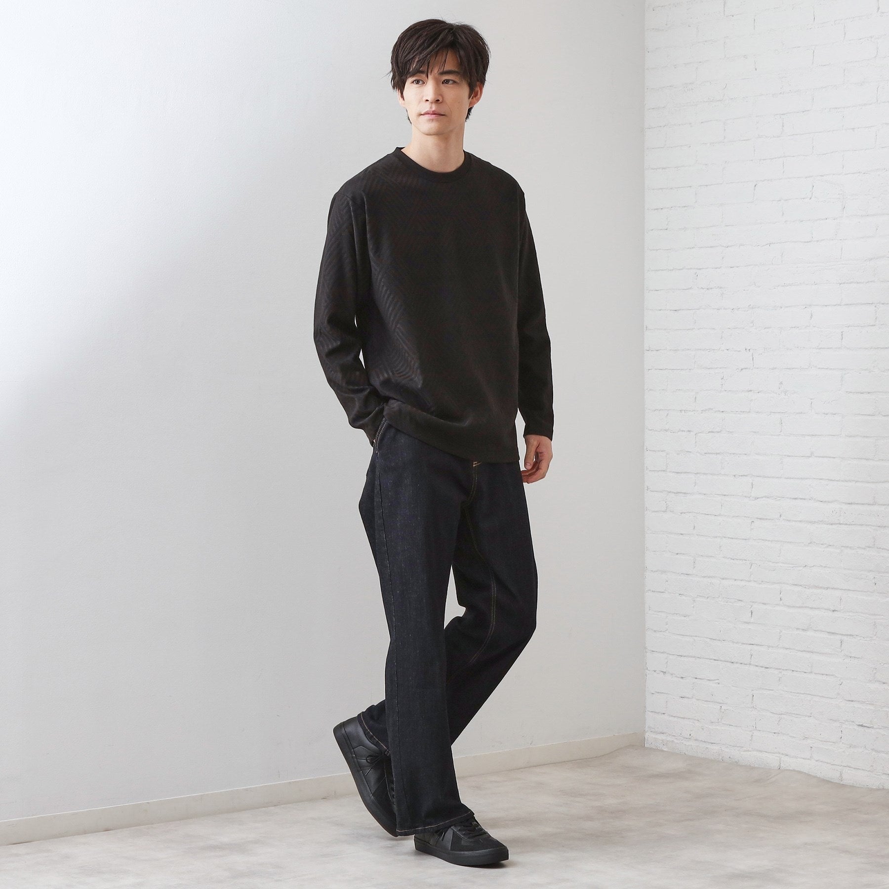 ザ ショップ ティーケー(メンズ) THE SHOP TK(Men) リサイクルリンクスジャカード長袖Tシャツ （ライトグレー(011)） ライトグレー(011)