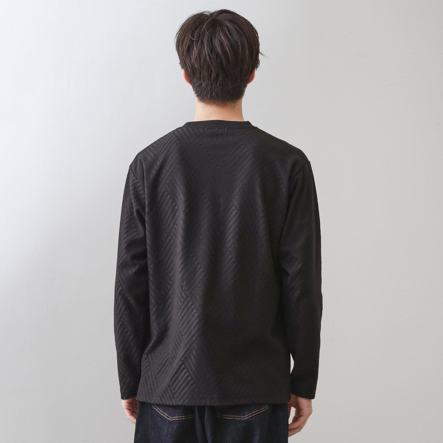 ザ ショップ ティーケー(メンズ) THE SHOP TK(Men) リサイクルリンクスジャカード長袖Tシャツ （ライトグレー(011)） ライトグレー(011)