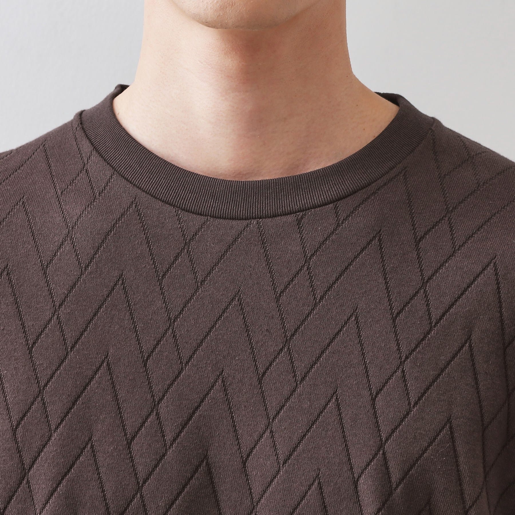 ザ ショップ ティーケー(メンズ) THE SHOP TK(Men) リサイクルリンクスジオメトリック長袖Tシャツ （ブラウン(044)） ブラウン(044)