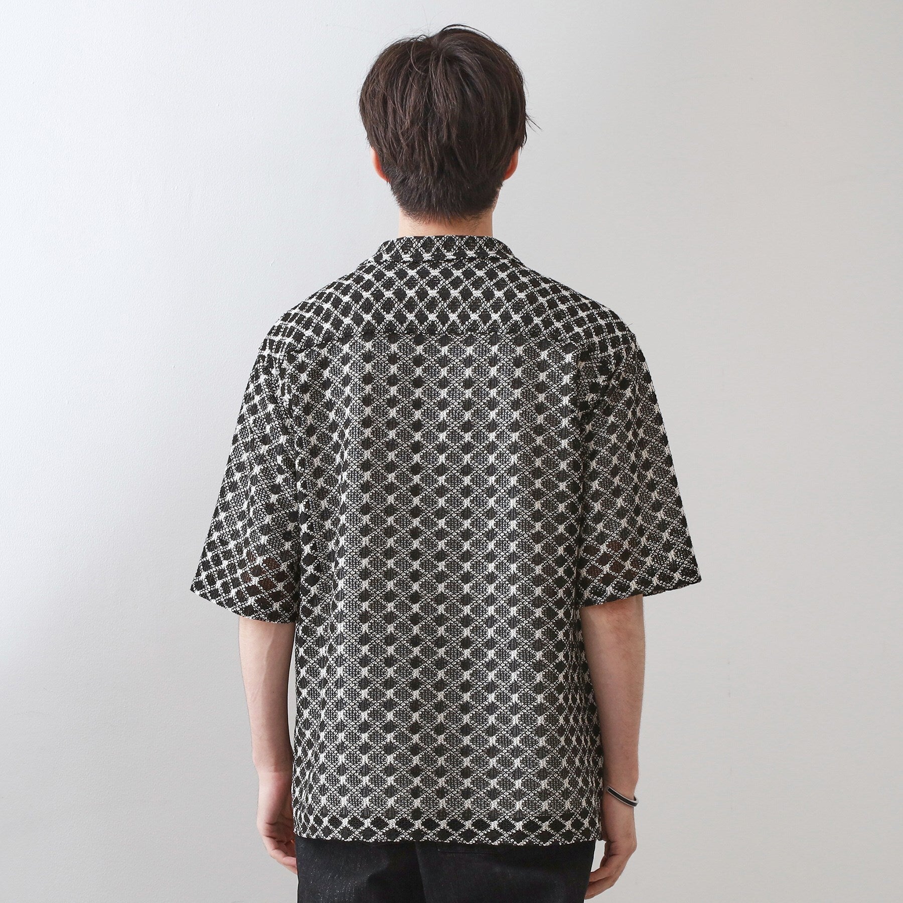 ザ ショップ ティーケー(メンズ) THE SHOP TK(Men) クラフトレース半袖シャツ （ブラック(019)） ブラック(019)