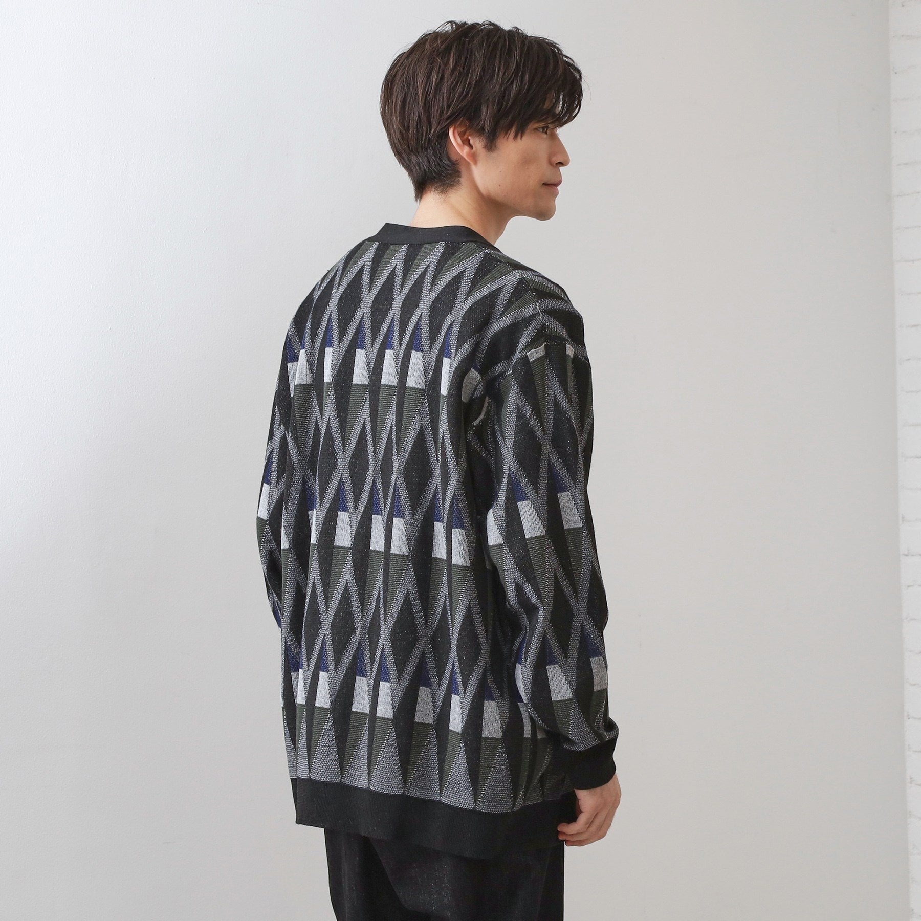 ザ ショップ ティーケー(メンズ) THE SHOP TK(Men) ガーターニットカーディガン （ブラック(619)） ブラック(619)