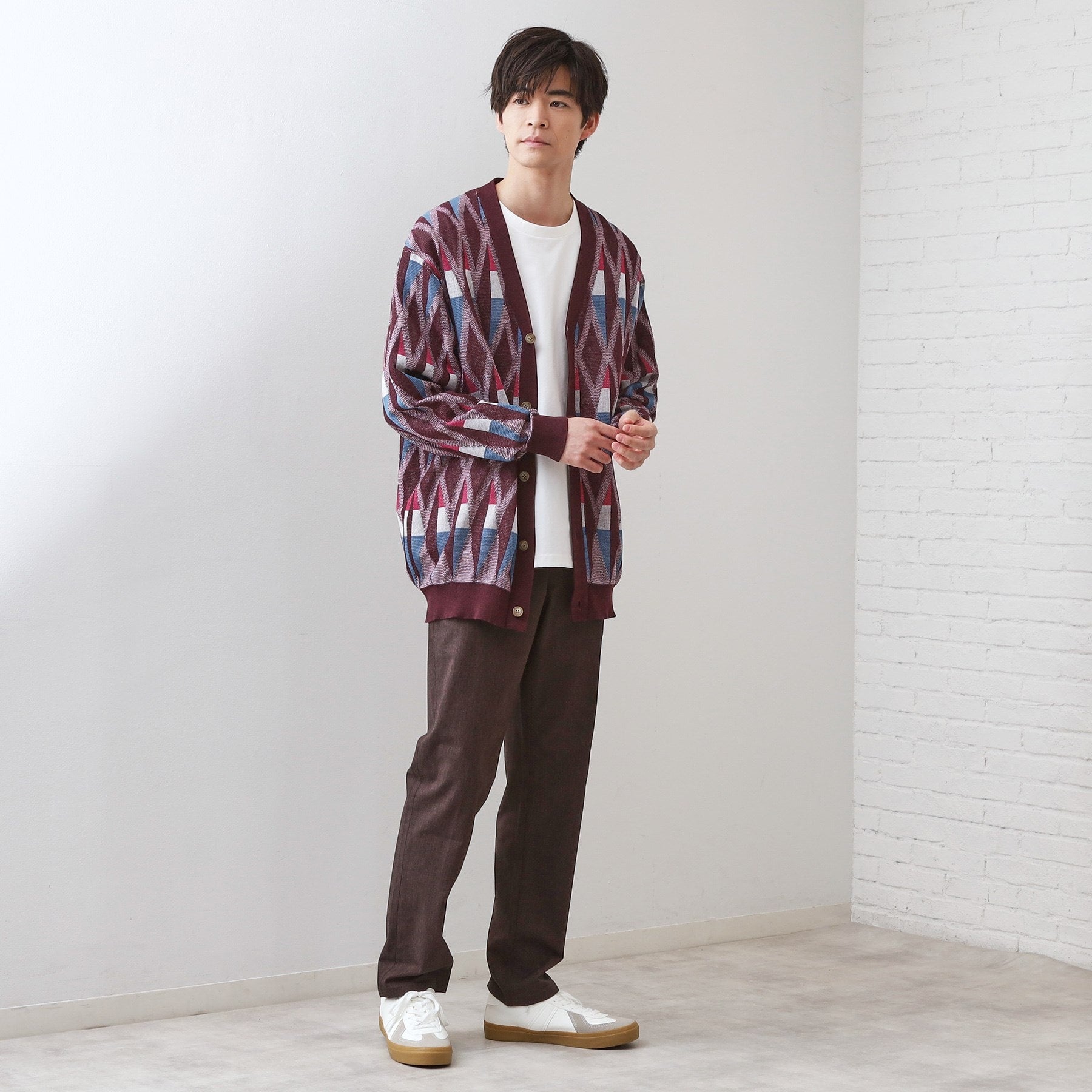 ザ ショップ ティーケー(メンズ) THE SHOP TK(Men) ガーターニットカーディガン （ブラック(619)） ブラック(619)