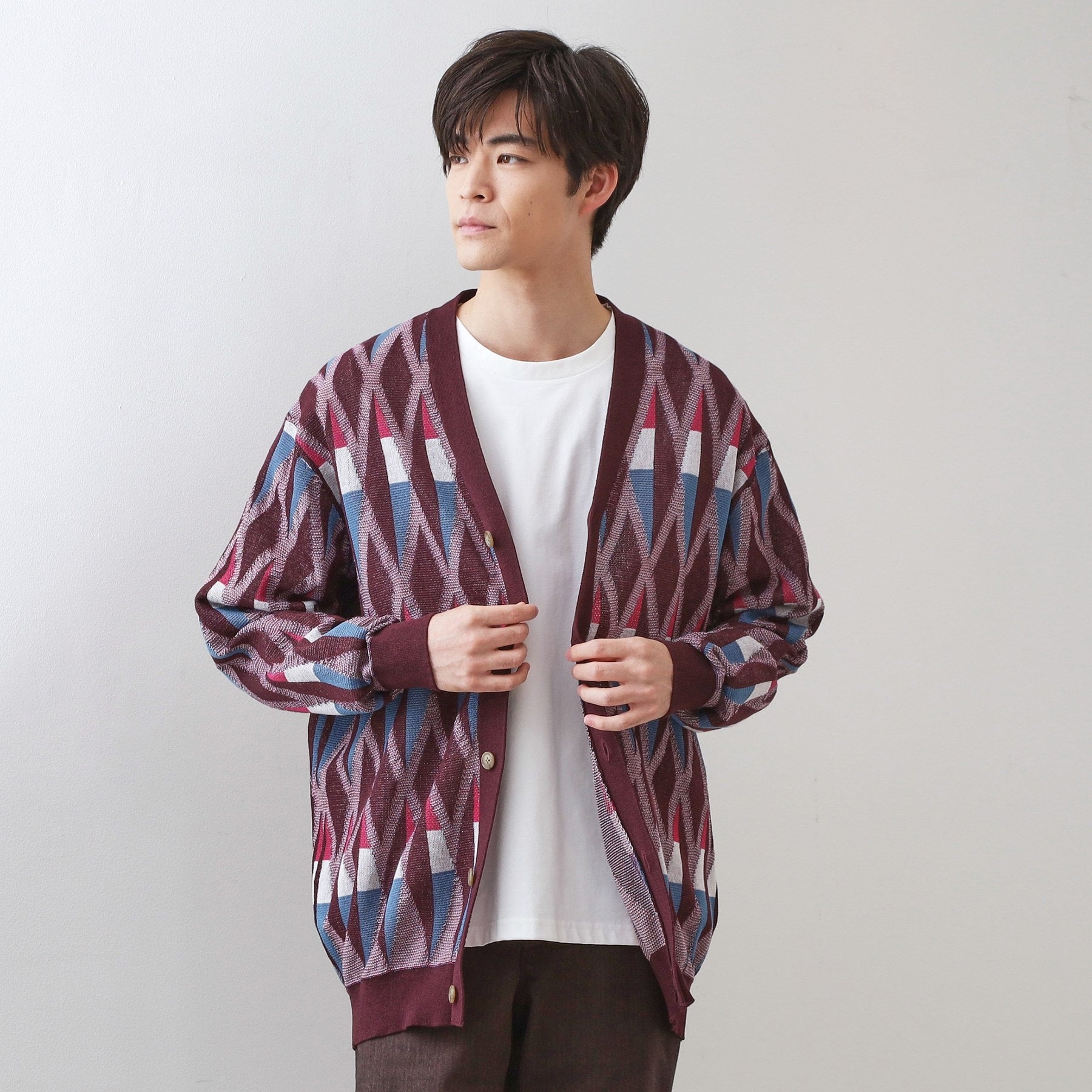ザ ショップ ティーケー(メンズ) THE SHOP TK(Men) ガーターニットカーディガン （ブラック(619)） ブラック(619)