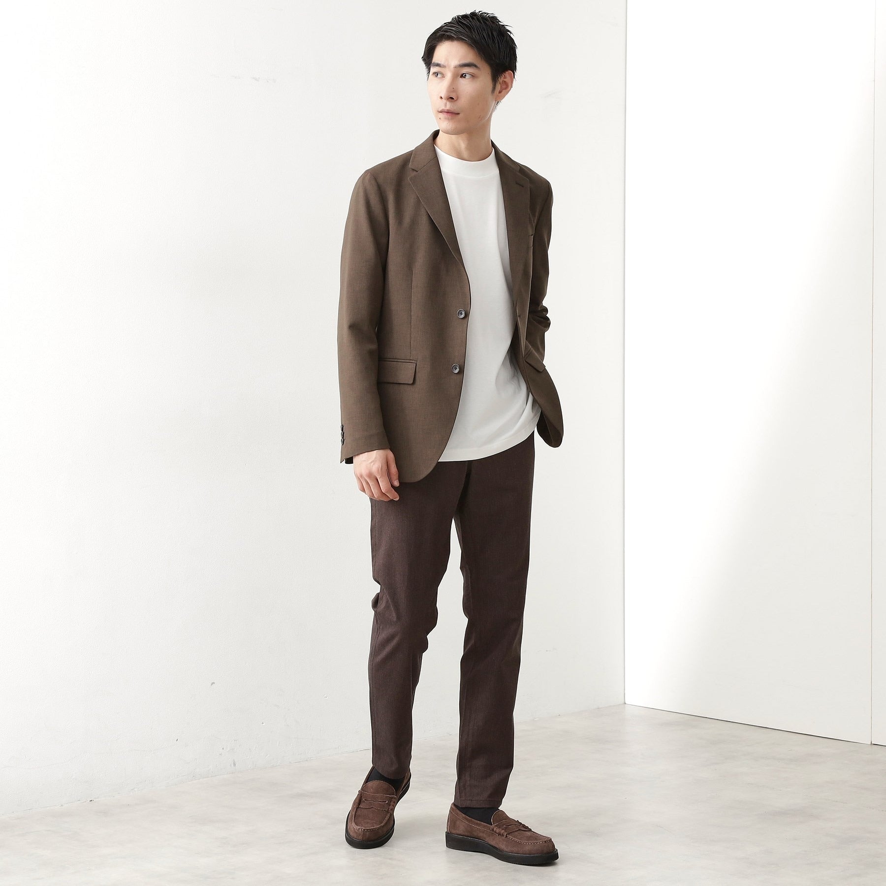 ザ ショップ ティーケー(メンズ) THE SHOP TK(Men) 【オールシーズン穿ける！】7DAYSストレッチへリンボンパンツ ON⇔OFF兼用 （チャコールグレー(814)） チャコールグレー(814)
