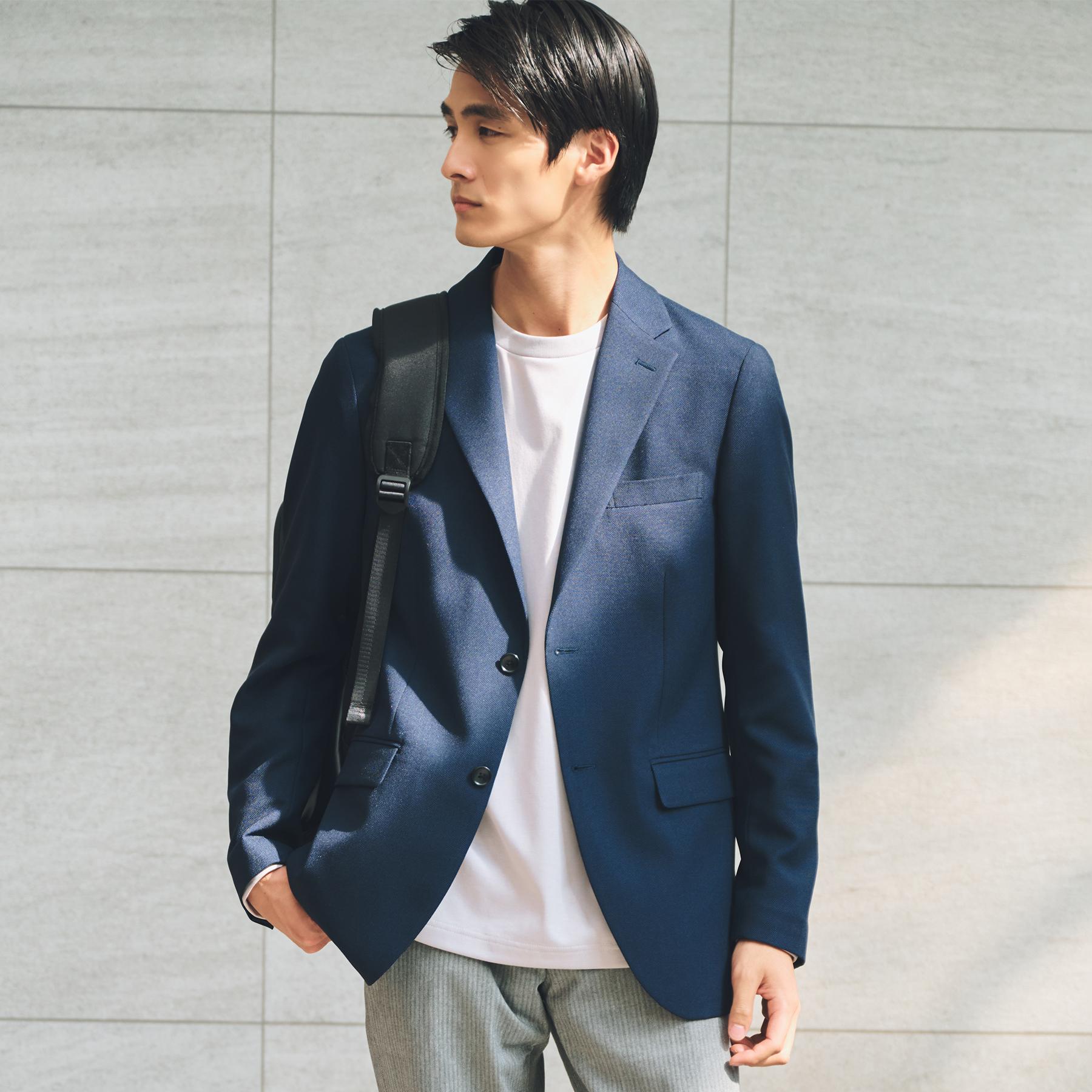 ザ ショップ ティーケー(メンズ) THE SHOP TK(Men) AVANT バーズアイジャケット 【セットアップ可】 （ネイビー(094)） ネイビー(094)