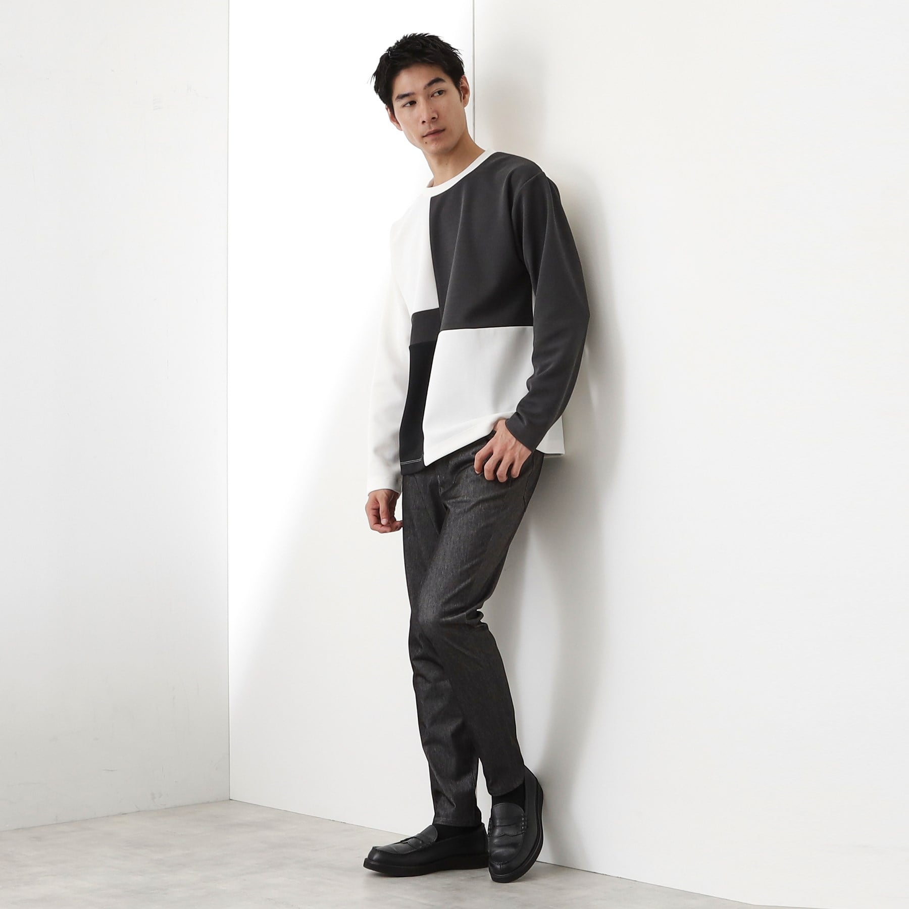 ザ ショップ ティーケー(メンズ) THE SHOP TK(Men) パターンブロッキングプルオーバー （オフホワイト(003)） オフホワイト(003)