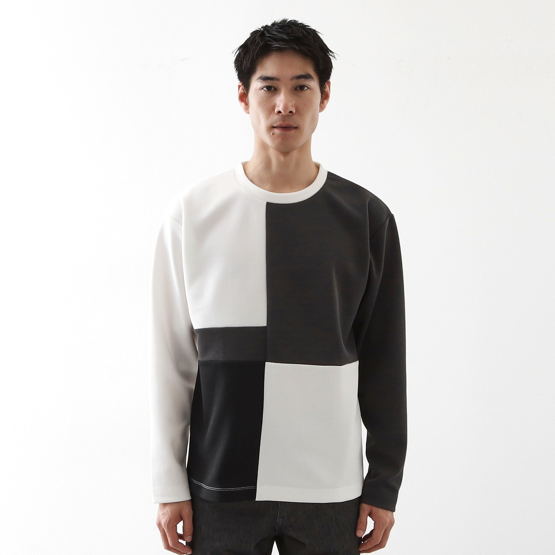 ザ ショップ ティーケー(メンズ) THE SHOP TK(Men) パターンブロッキングプルオーバー （オフホワイト(003)） オフホワイト(003)
