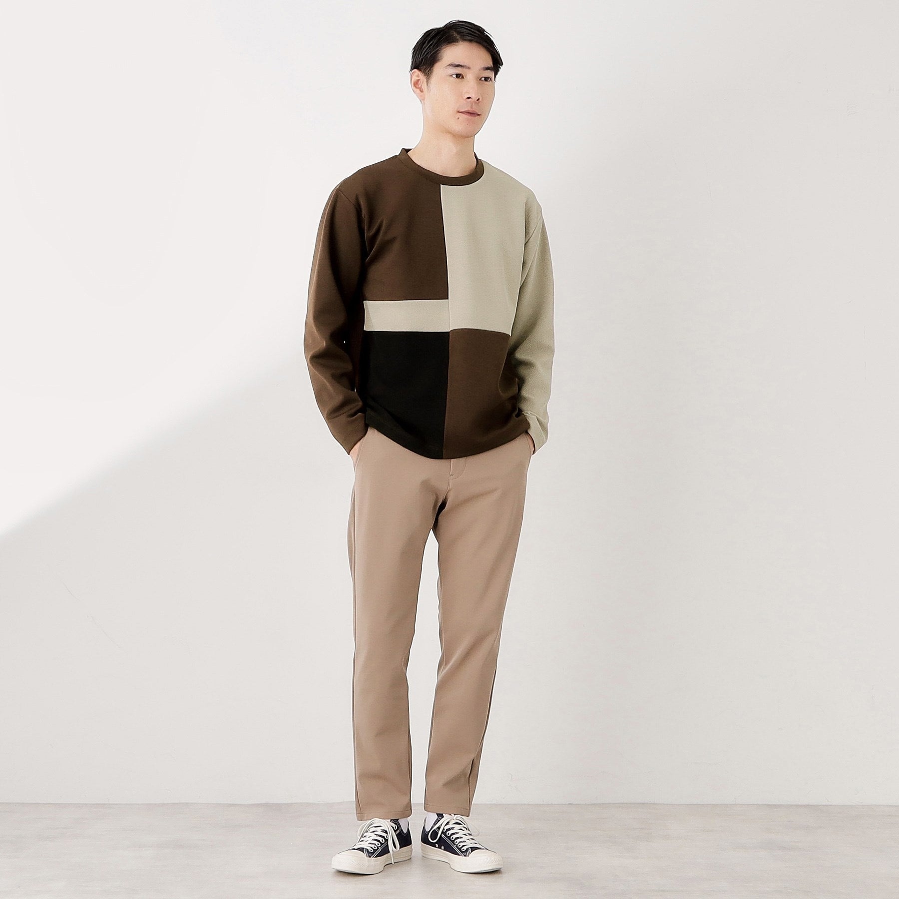ザ ショップ ティーケー(メンズ) THE SHOP TK(Men) パターンブロッキングプルオーバー （オフホワイト(003)） オフホワイト(003)