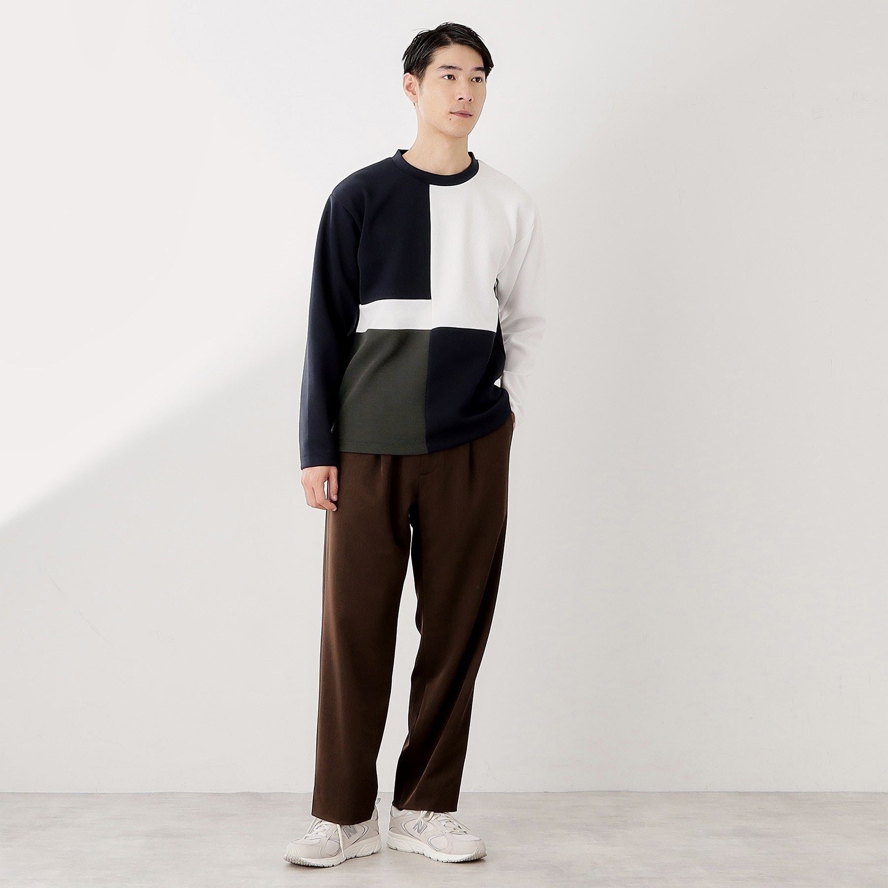 ザ ショップ ティーケー(メンズ) THE SHOP TK(Men) パターンブロッキングプルオーバー （オフホワイト(003)） オフホワイト(003)