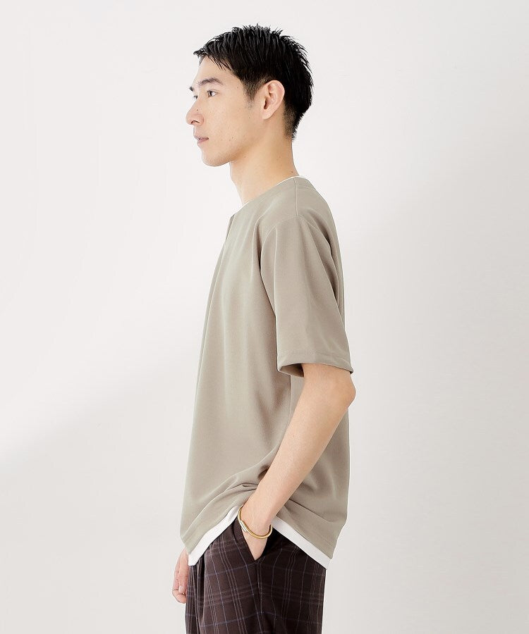 ザ ショップ ティーケー(メンズ) THE SHOP TK(Men) ツイルキーネックプルオーバー S／S （グレージュ(050)） グレージュ(050)