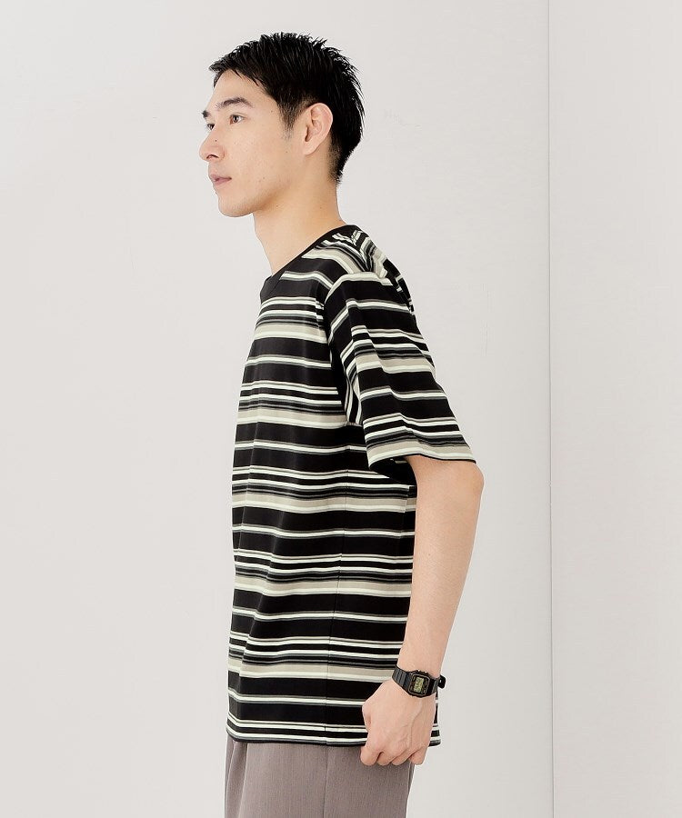 ザ ショップ ティーケー(メンズ) THE SHOP TK(Men) マルチボーダープルオーバー S／S （ブラック(319)） ブラック(319)