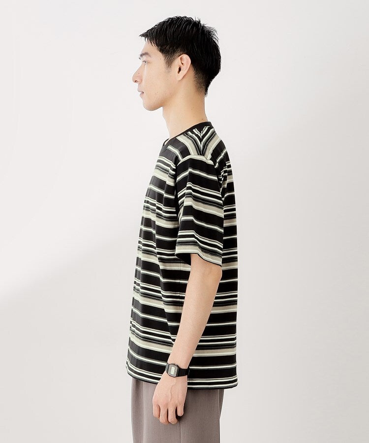 ザ ショップ ティーケー(メンズ) THE SHOP TK(Men) マルチボーダープルオーバー S／S （ブラック(319)） ブラック(319)