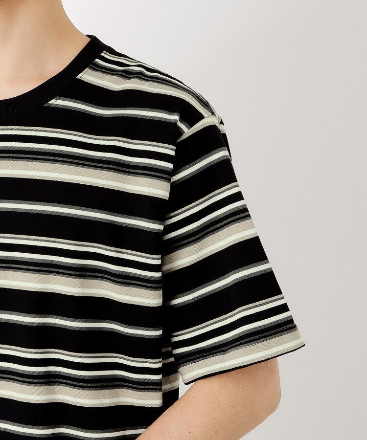 ザ ショップ ティーケー(メンズ) THE SHOP TK(Men) マルチボーダープルオーバー S／S （ブラック(319)） ブラック(319)