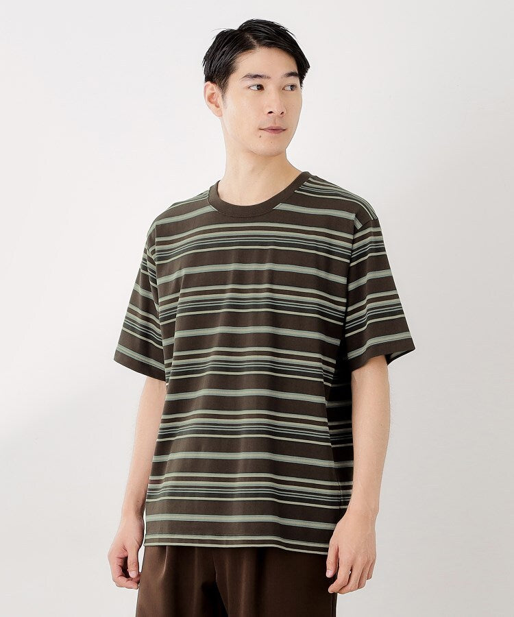 ザ ショップ ティーケー(メンズ) THE SHOP TK(Men) マルチボーダープルオーバー S／S （ブラック(319)） ブラック(319)