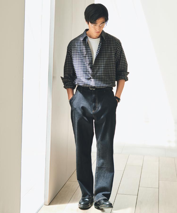 ザ ショップ ティーケー(メンズ) THE SHOP TK(Men) チェック＆ストライプアソート長袖シャツ【洗濯機OK】 （ブラウン(344)） ブラウン(344)