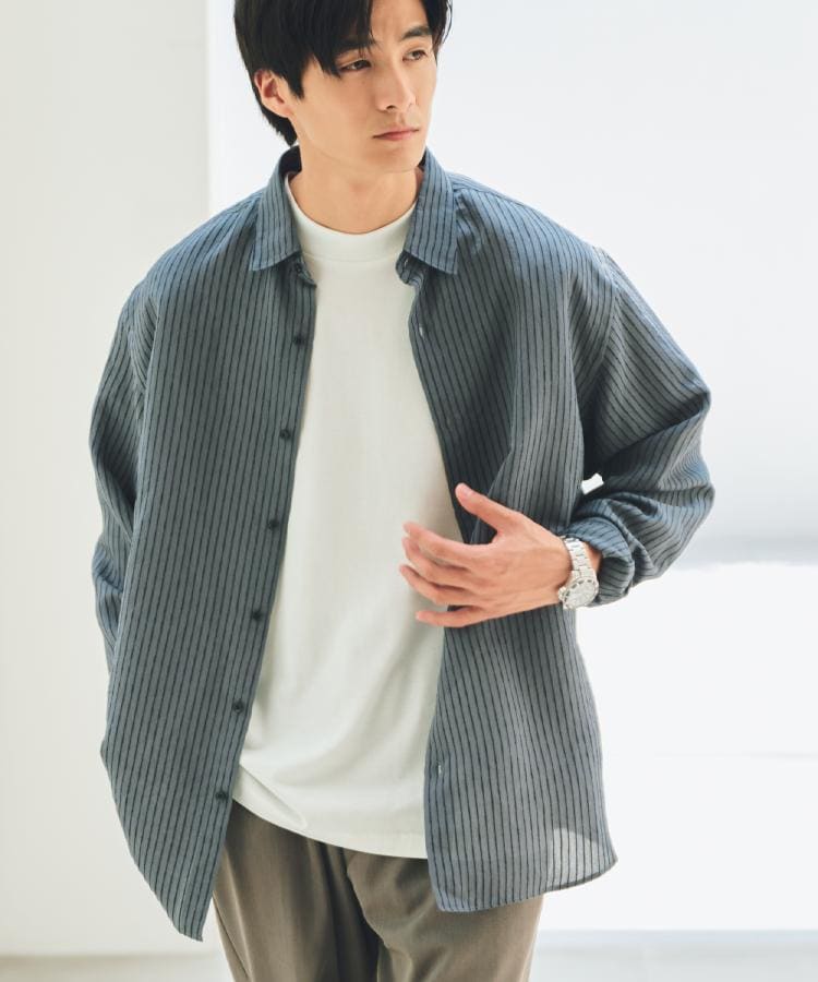 ザ ショップ ティーケー(メンズ) THE SHOP TK(Men) チェック＆ストライプアソート長袖シャツ【洗濯機OK】 （ブラウン(344)） ブラウン(344)