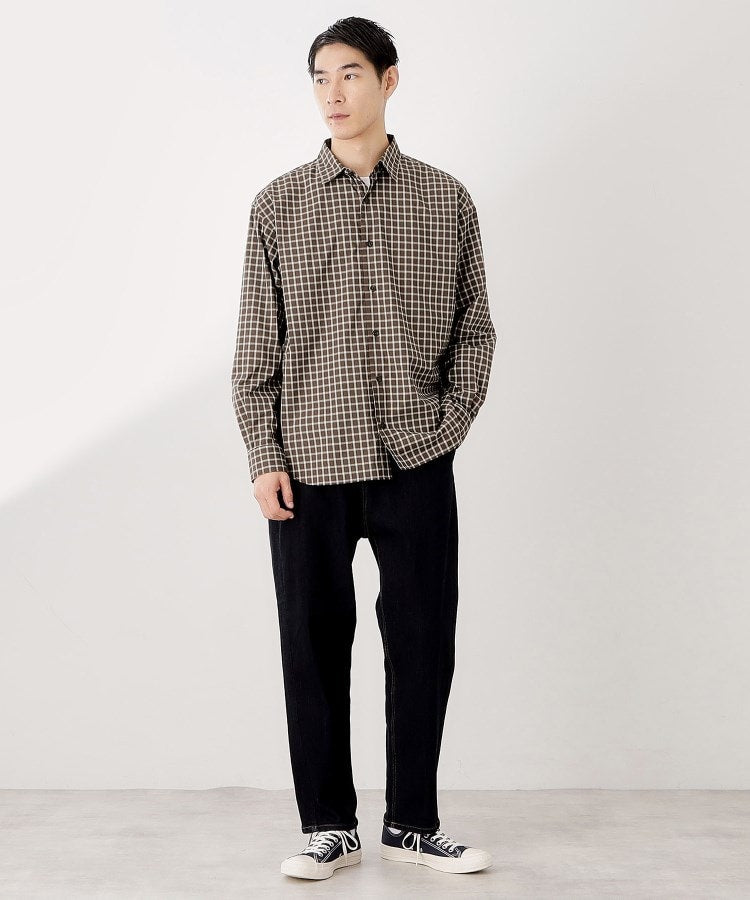 ザ ショップ ティーケー(メンズ) THE SHOP TK(Men) チェック＆ストライプアソート長袖シャツ【洗濯機OK】 （ブラウン(344)） ブラウン(344)