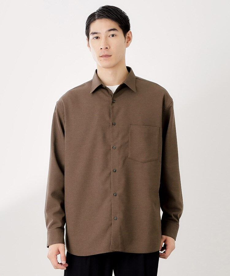 ザ ショップ ティーケー(メンズ) THE SHOP TK(Men) TECLINO／テクリーノ 長袖オックスシャツ【洗濯機OK】 （ブラウン(044)） ブラウン(044)