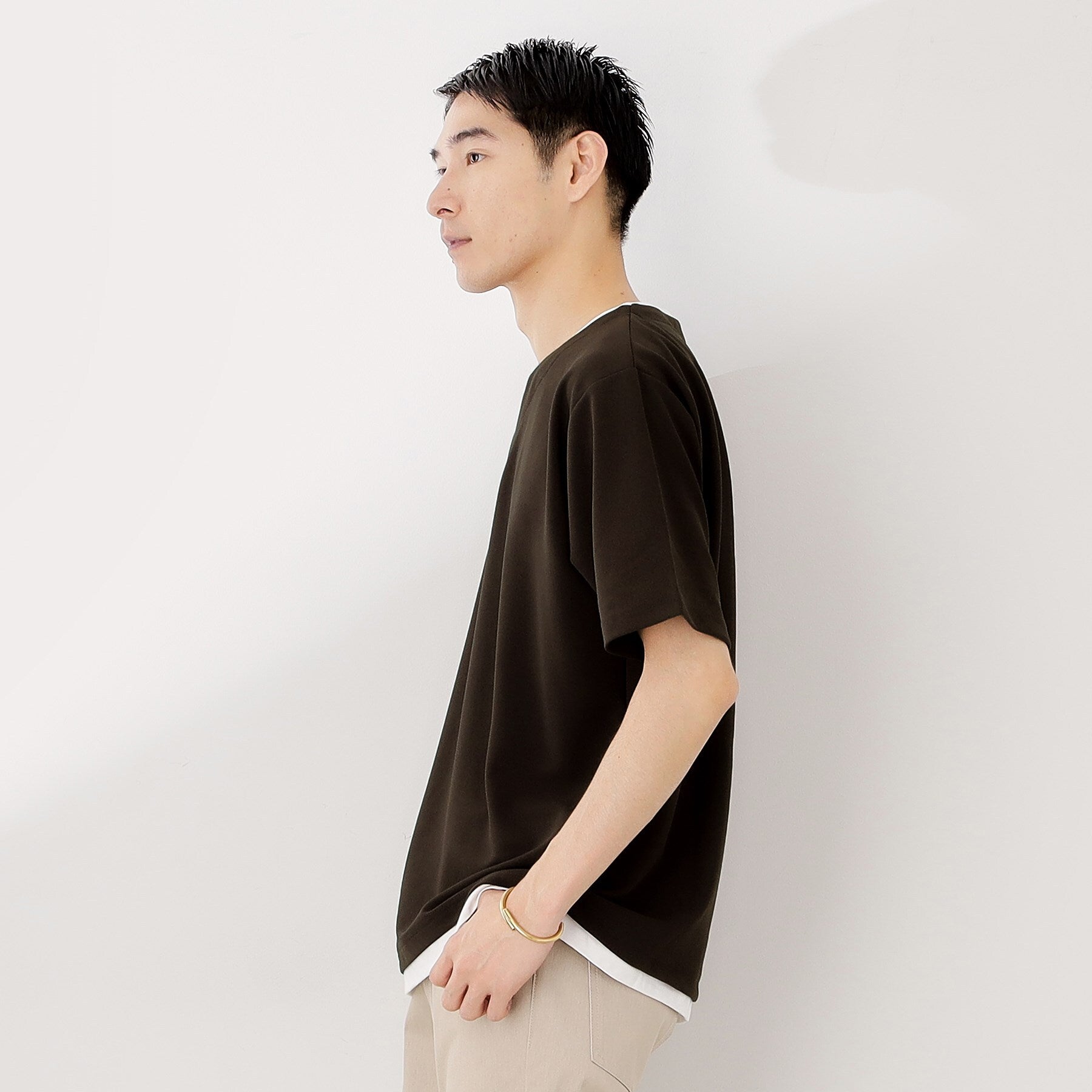 ザ ショップ ティーケー(メンズ) THE SHOP TK(Men) ツイルキーネックプルオーバー S／S （ボルドー(064)） ボルドー(064)