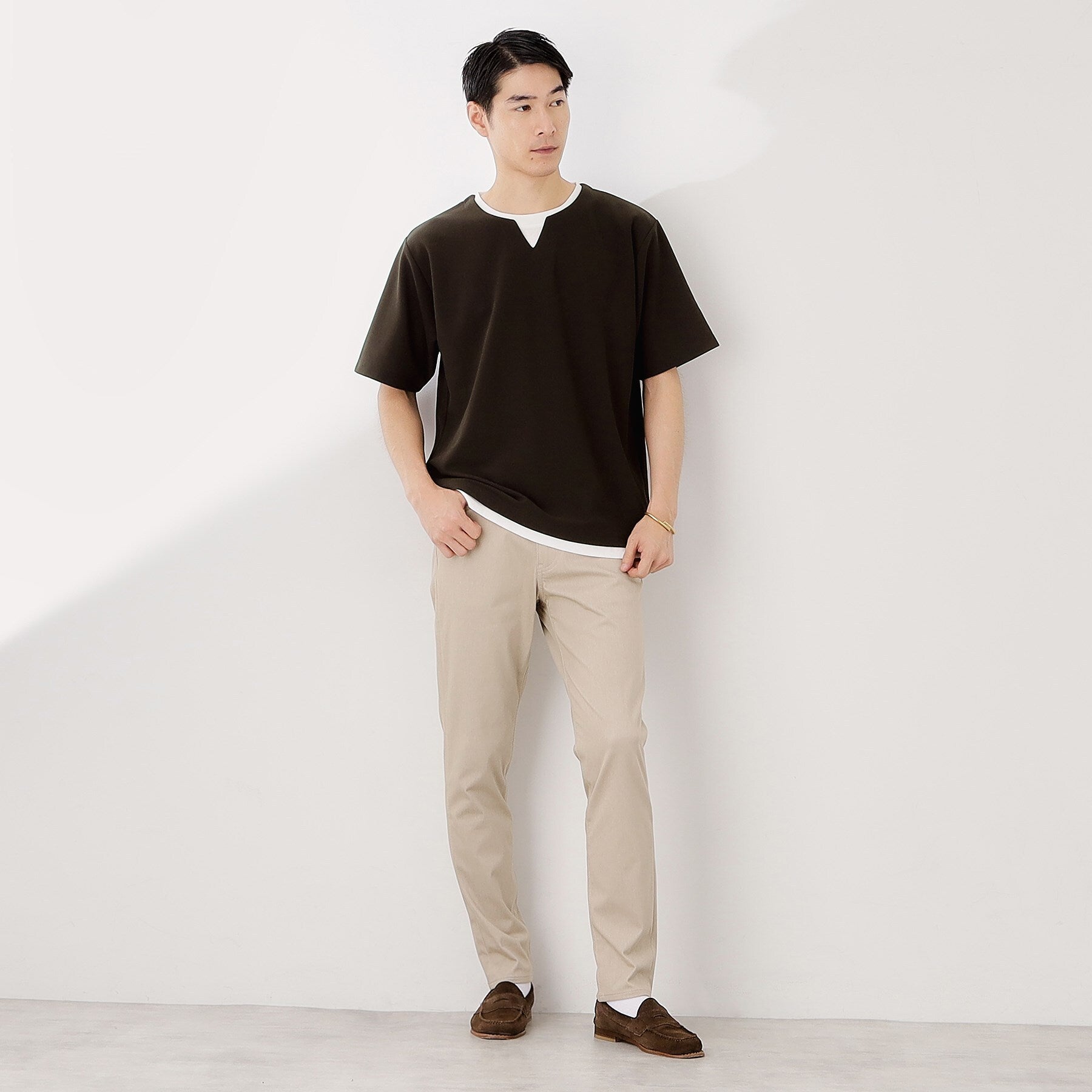ザ ショップ ティーケー(メンズ) THE SHOP TK(Men) ツイルキーネックプルオーバー S／S （ボルドー(064)） ボルドー(064)