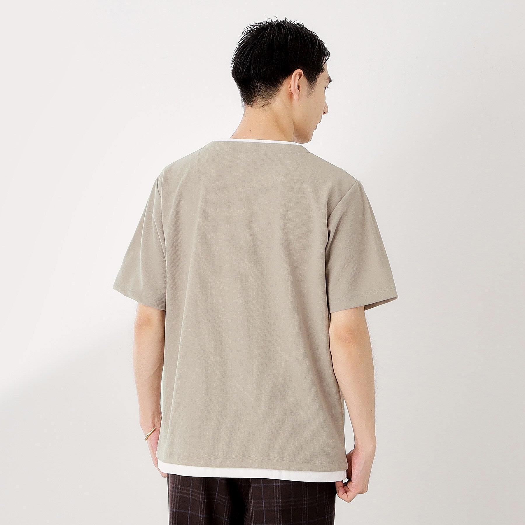 ザ ショップ ティーケー(メンズ) THE SHOP TK(Men) ツイルキーネックプルオーバー S／S （ボルドー(064)） ボルドー(064)