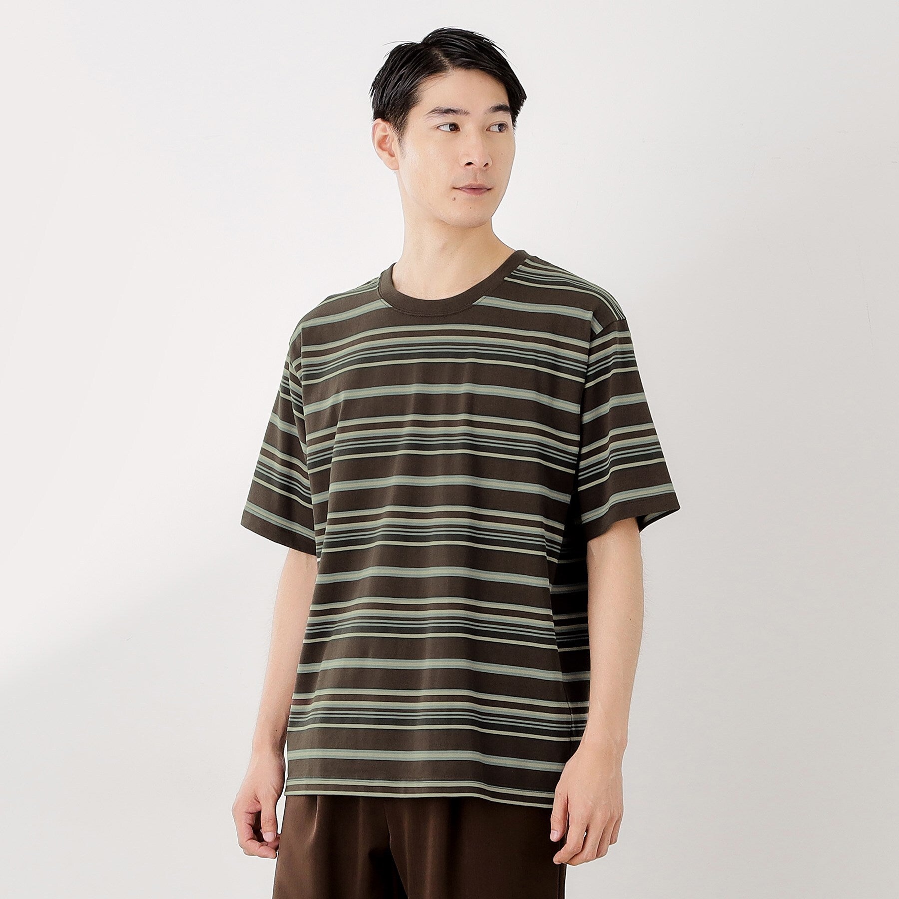 ザ ショップ ティーケー(メンズ) THE SHOP TK(Men) マルチボーダープルオーバー S／S （ブラウン(343)） ブラウン(343)