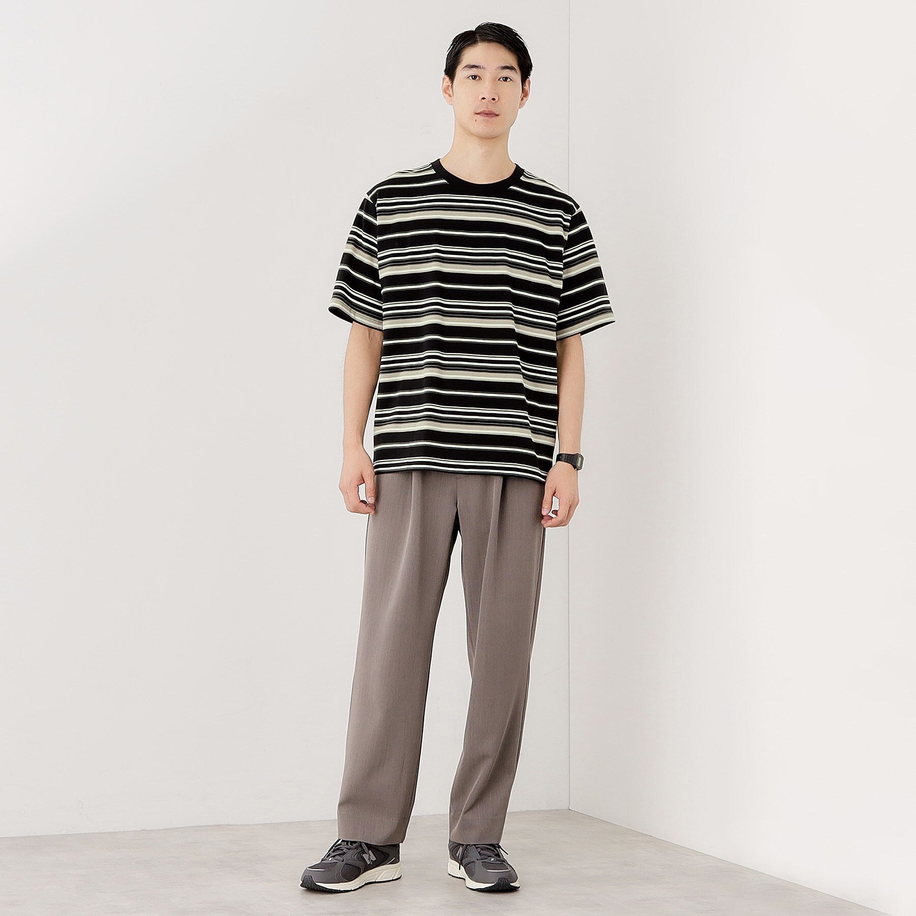 ザ ショップ ティーケー(メンズ) THE SHOP TK(Men) マルチボーダープルオーバー S／S （ブラウン(343)） ブラウン(343)