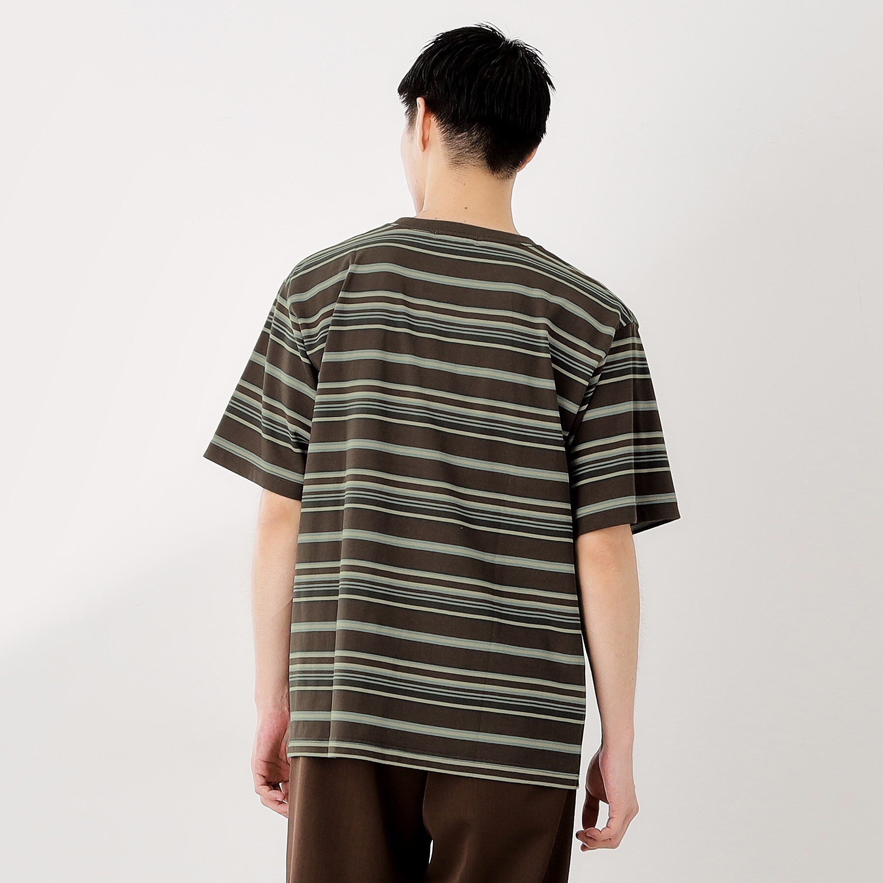 ザ ショップ ティーケー(メンズ) THE SHOP TK(Men) マルチボーダープルオーバー S／S （ブラウン(343)） ブラウン(343)