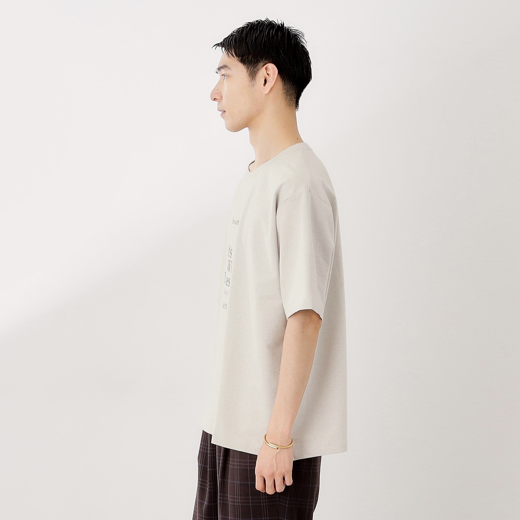 ザ ショップ ティーケー(メンズ) THE SHOP TK(Men) 裏配色5分袖プルオーバー （オフホワイト(003)） オフホワイト(003)