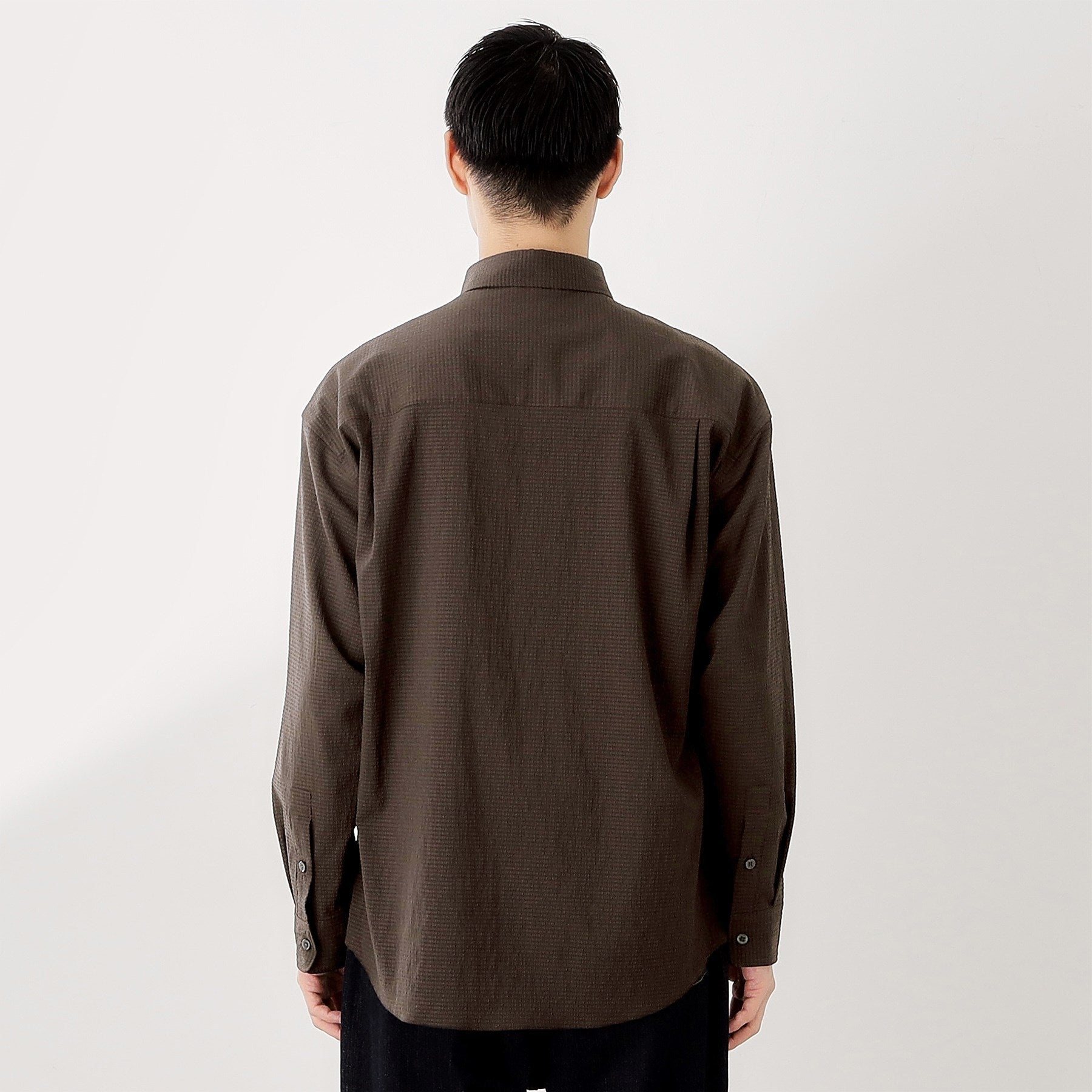 ザ ショップ ティーケー(メンズ) THE SHOP TK(Men) スーパーライトシアサッカー長袖シャツ【吸水速乾／イージーケア／洗濯機OK】 （ブラウン(044)） ブラウン(044)