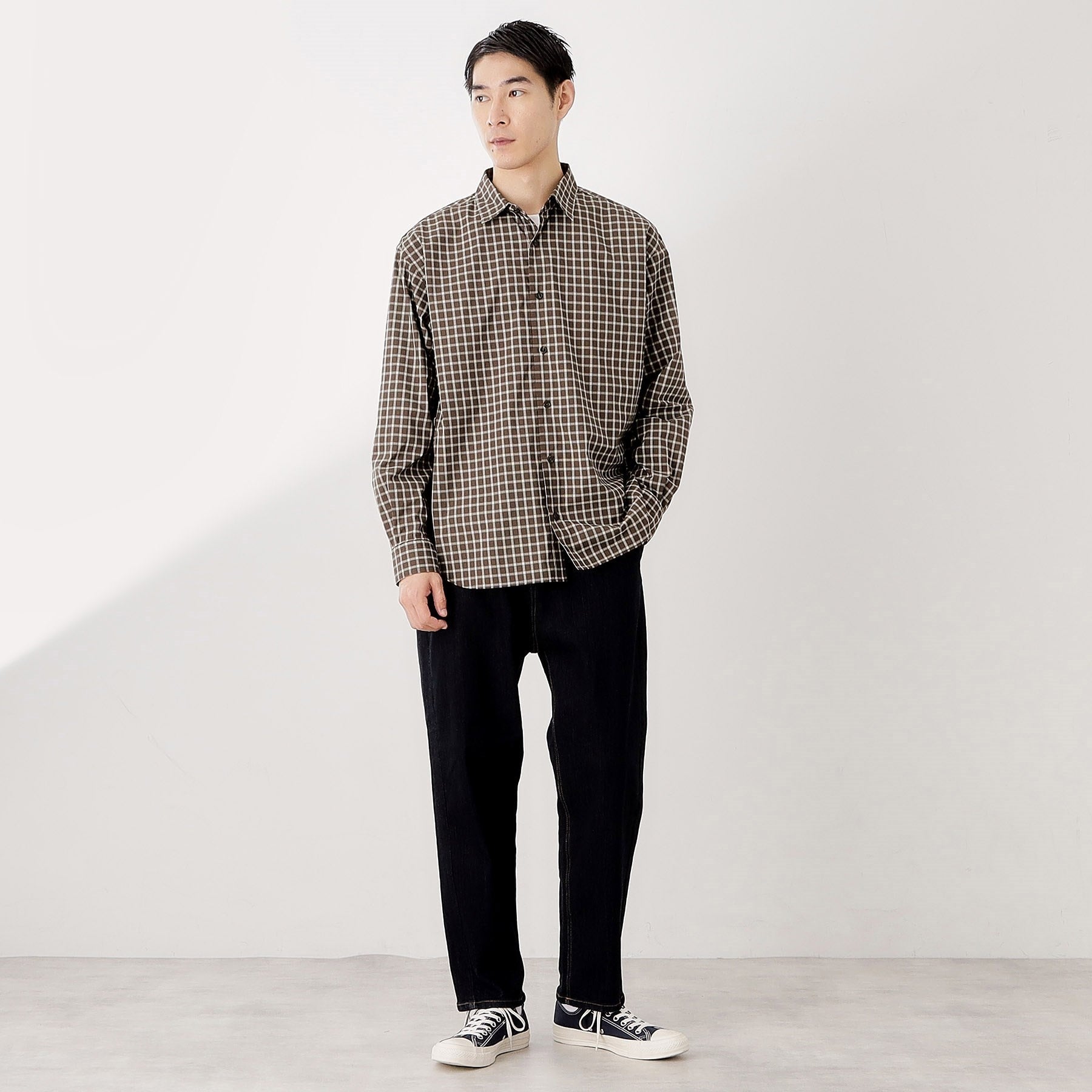 ザ ショップ ティーケー(メンズ) THE SHOP TK(Men) チェック＆ストライプアソート長袖シャツ【洗濯機OK】 （ブルーグリーン(397)） ブルーグリーン(397)