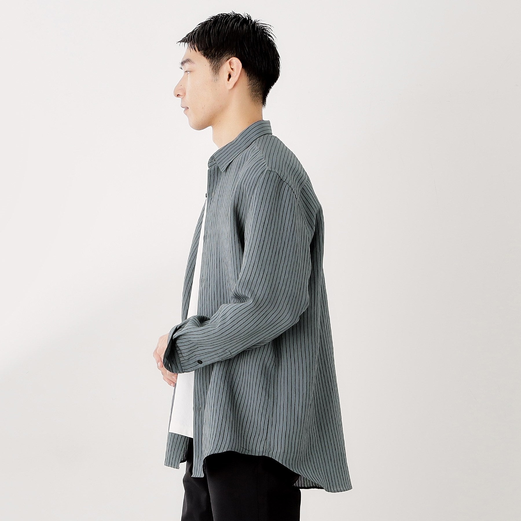 ザ ショップ ティーケー(メンズ) THE SHOP TK(Men) チェック＆ストライプアソート長袖シャツ【洗濯機OK】 （ブルーグリーン(397)） ブルーグリーン(397)
