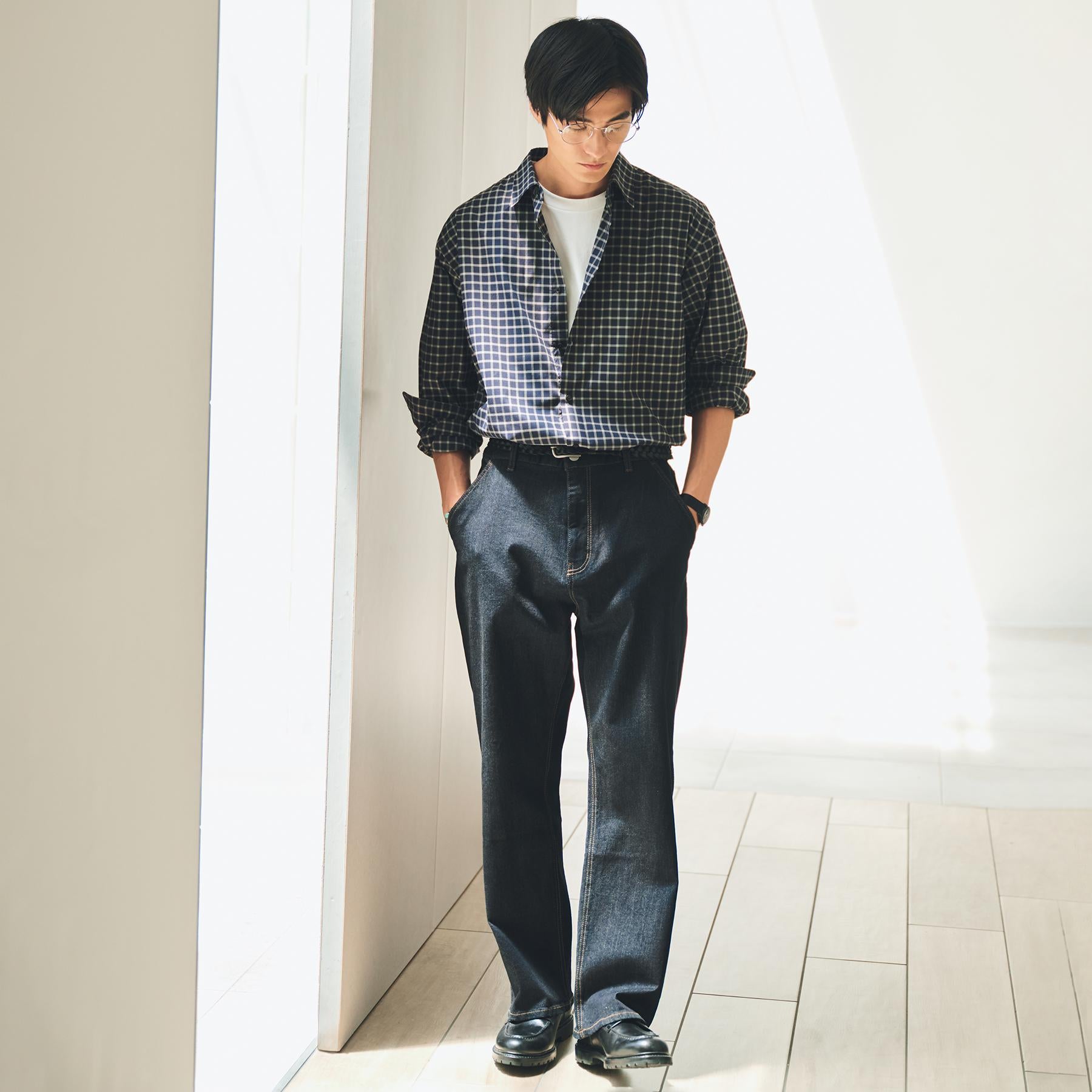 ザ ショップ ティーケー(メンズ) THE SHOP TK(Men) チェック＆ストライプアソート長袖シャツ【洗濯機OK】 （ブルーグリーン(397)） ブルーグリーン(397)