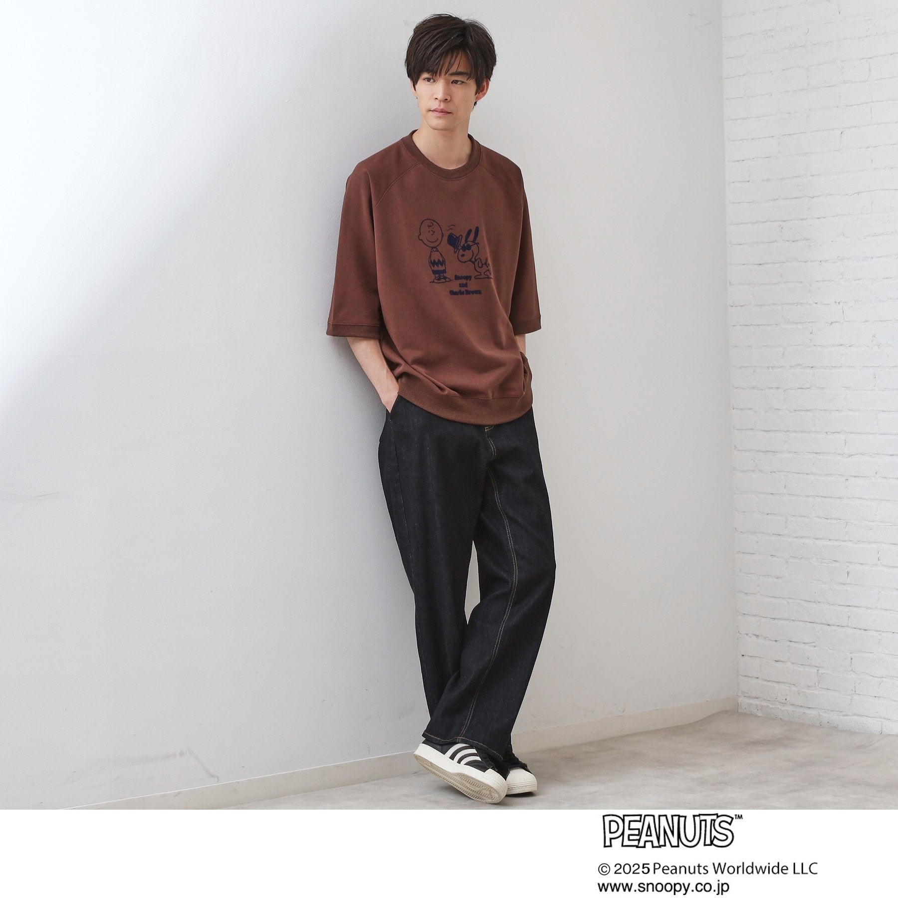 ザ ショップ ティーケー(メンズ) THE SHOP TK(Men) Peanuts スヌーピー 5分袖裏毛 （グレー(012)） グレー(012)