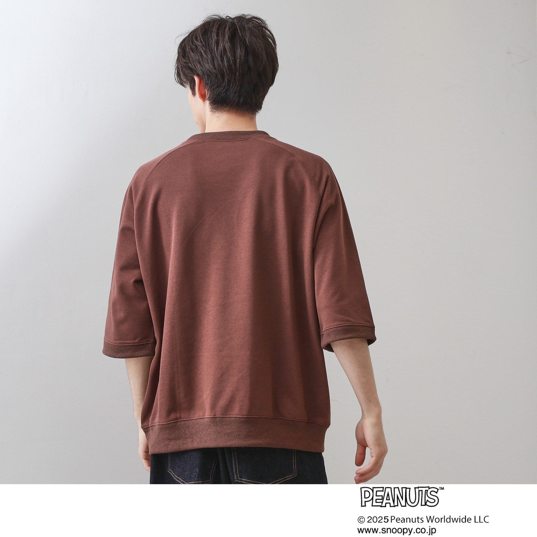 ザ ショップ ティーケー(メンズ) THE SHOP TK(Men) Peanuts スヌーピー 5分袖裏毛 （グレー(012)） グレー(012)