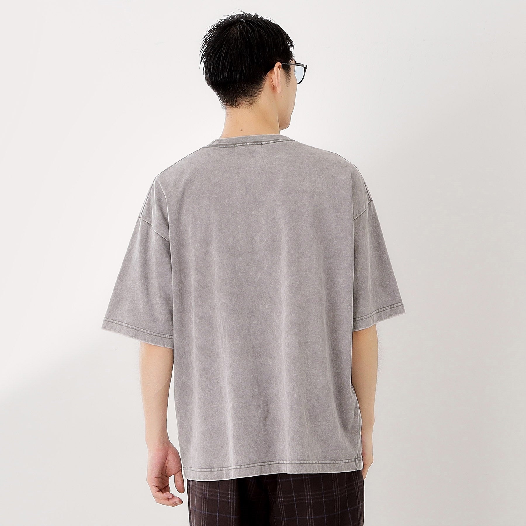 ザ ショップ ティーケー(メンズ) THE SHOP TK(Men) 硫化加工5分袖Tシャツ 【ビッグシルエット／洗濯機OK】 （グレー(012)） グレー(012)