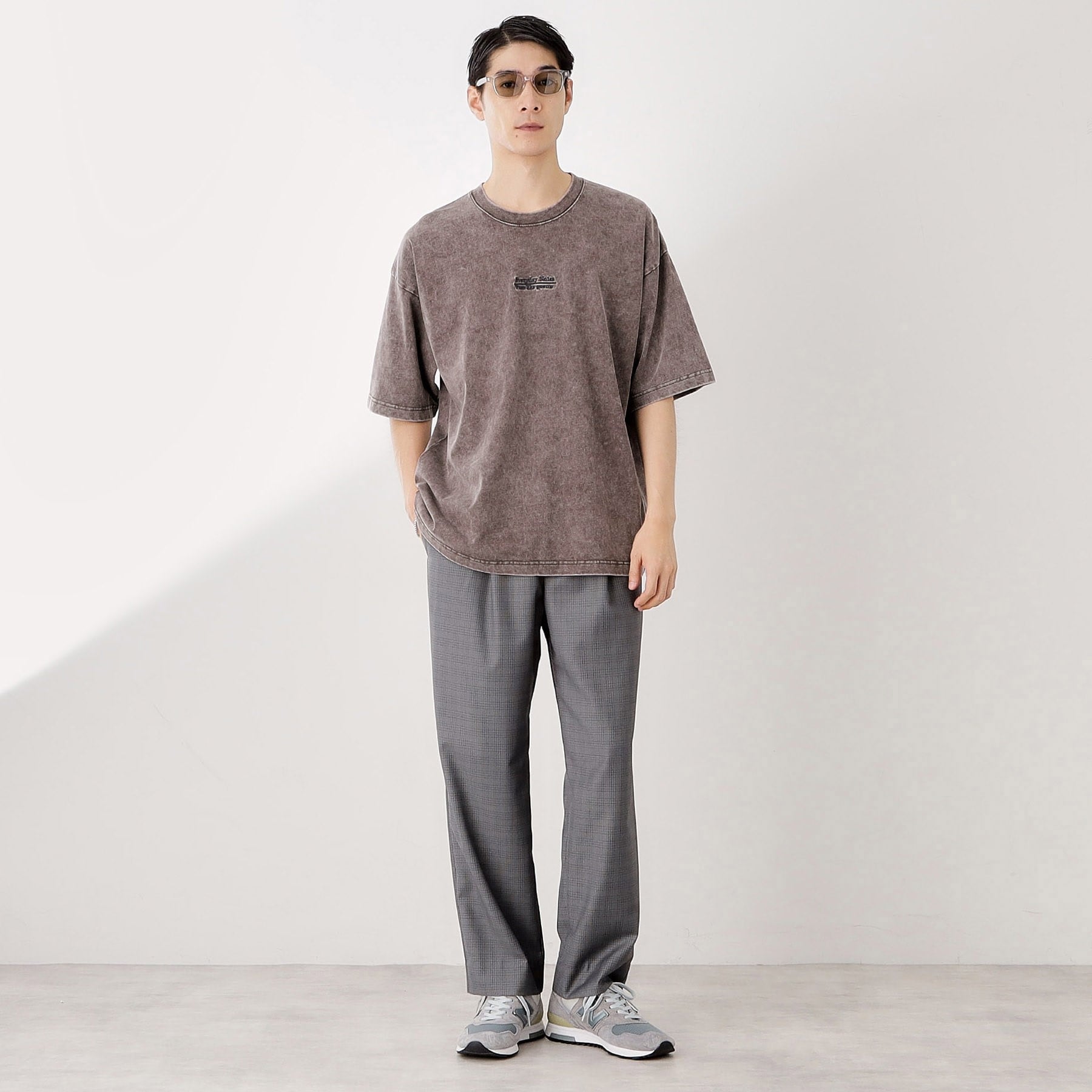 ザ ショップ ティーケー(メンズ) THE SHOP TK(Men) 硫化加工5分袖Tシャツ 【ビッグシルエット／洗濯機OK】 （グレー(012)） グレー(012)