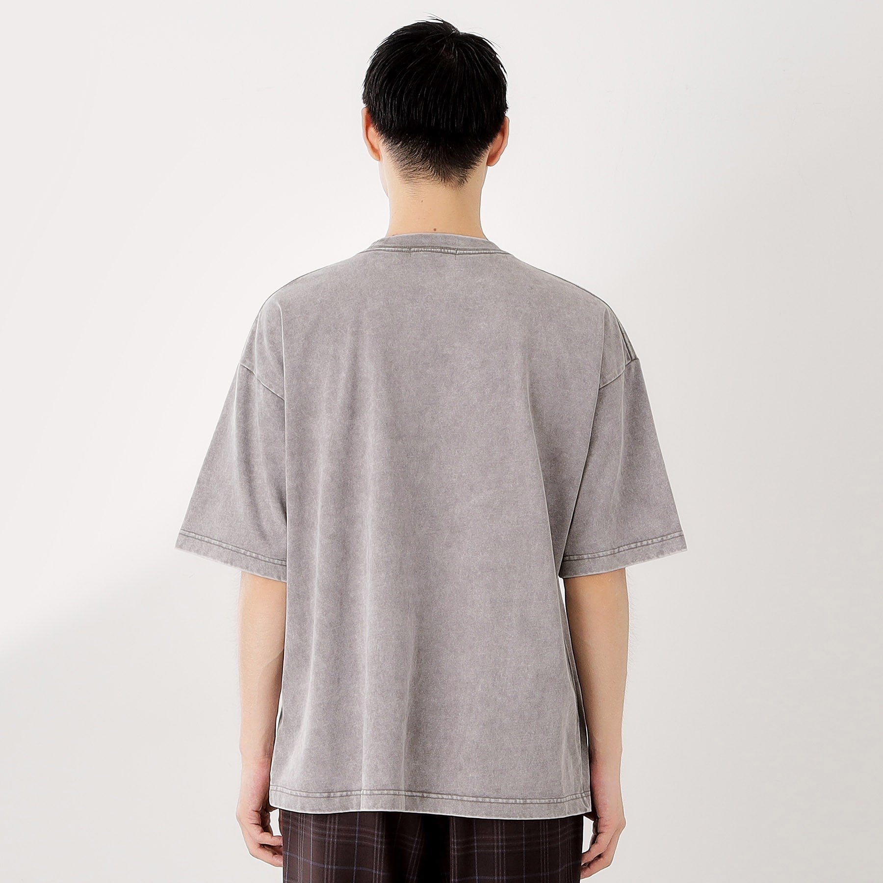 ザ ショップ ティーケー(メンズ) THE SHOP TK(Men) 硫化加工5分袖Tシャツ 【ビッグシルエット／洗濯機OK】 （グレー(012)） グレー(012)