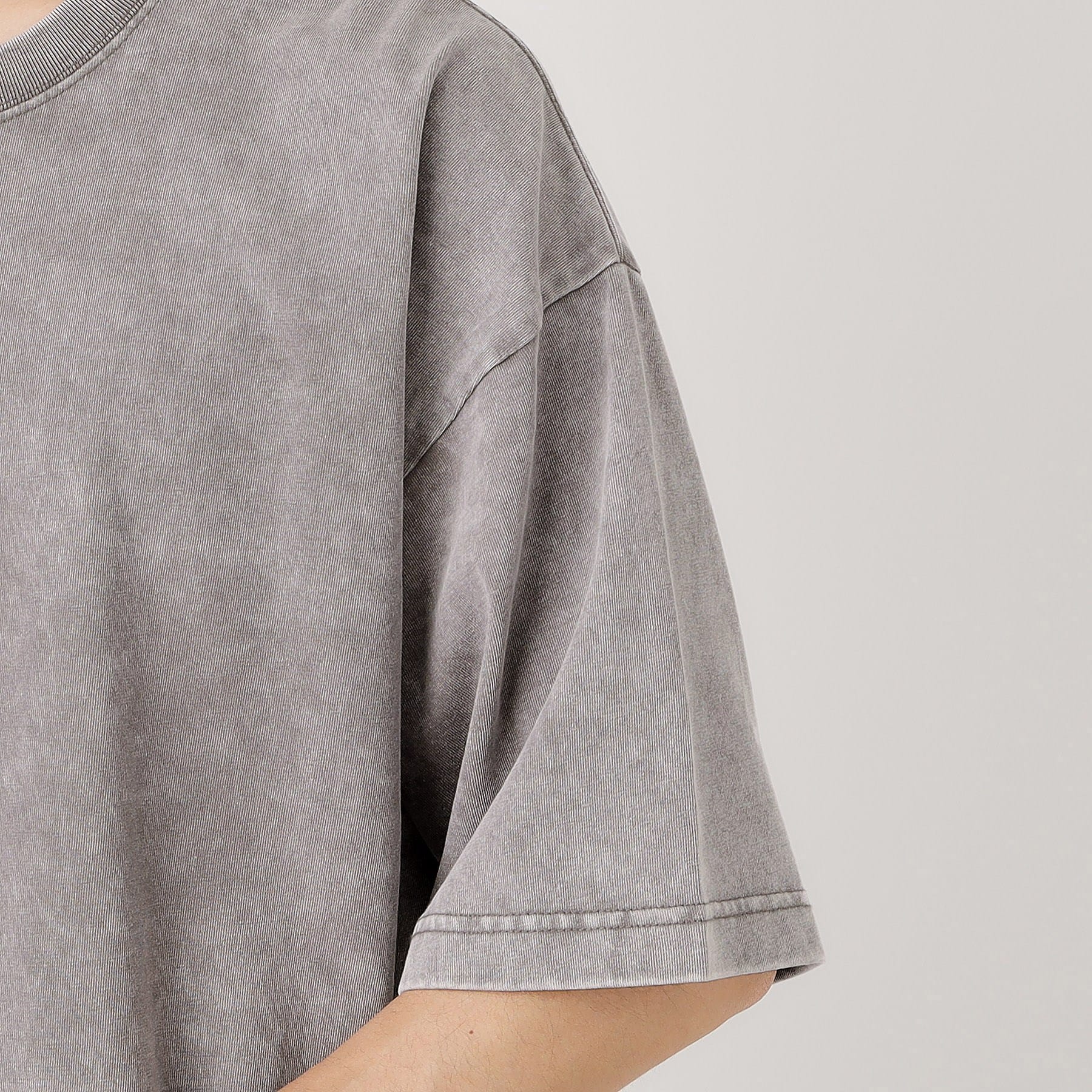 ザ ショップ ティーケー(メンズ) THE SHOP TK(Men) 硫化加工5分袖Tシャツ 【ビッグシルエット／洗濯機OK】 （グレー(012)） グレー(012)