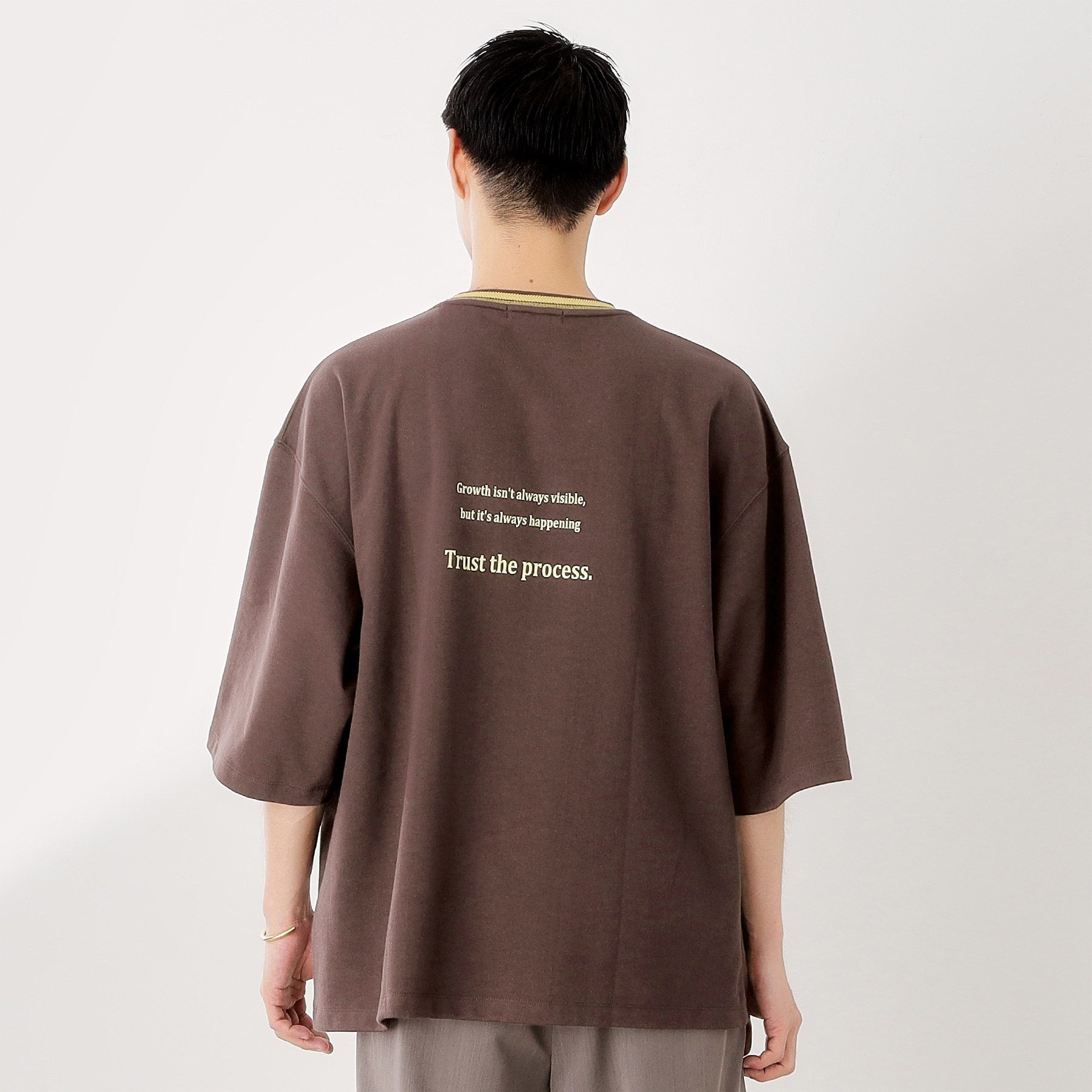 ザ ショップ ティーケー(メンズ) THE SHOP TK(Men) 配色刺繍6分袖Tシャツ 【ビッグシルエット／洗濯機OK】 （ブルー(591)） ブルー(591)