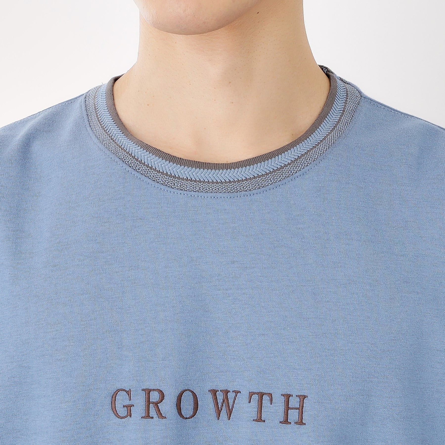 ザ ショップ ティーケー(メンズ) THE SHOP TK(Men) 配色刺繍6分袖Tシャツ 【ビッグシルエット／洗濯機OK】 （ブルー(591)） ブルー(591)