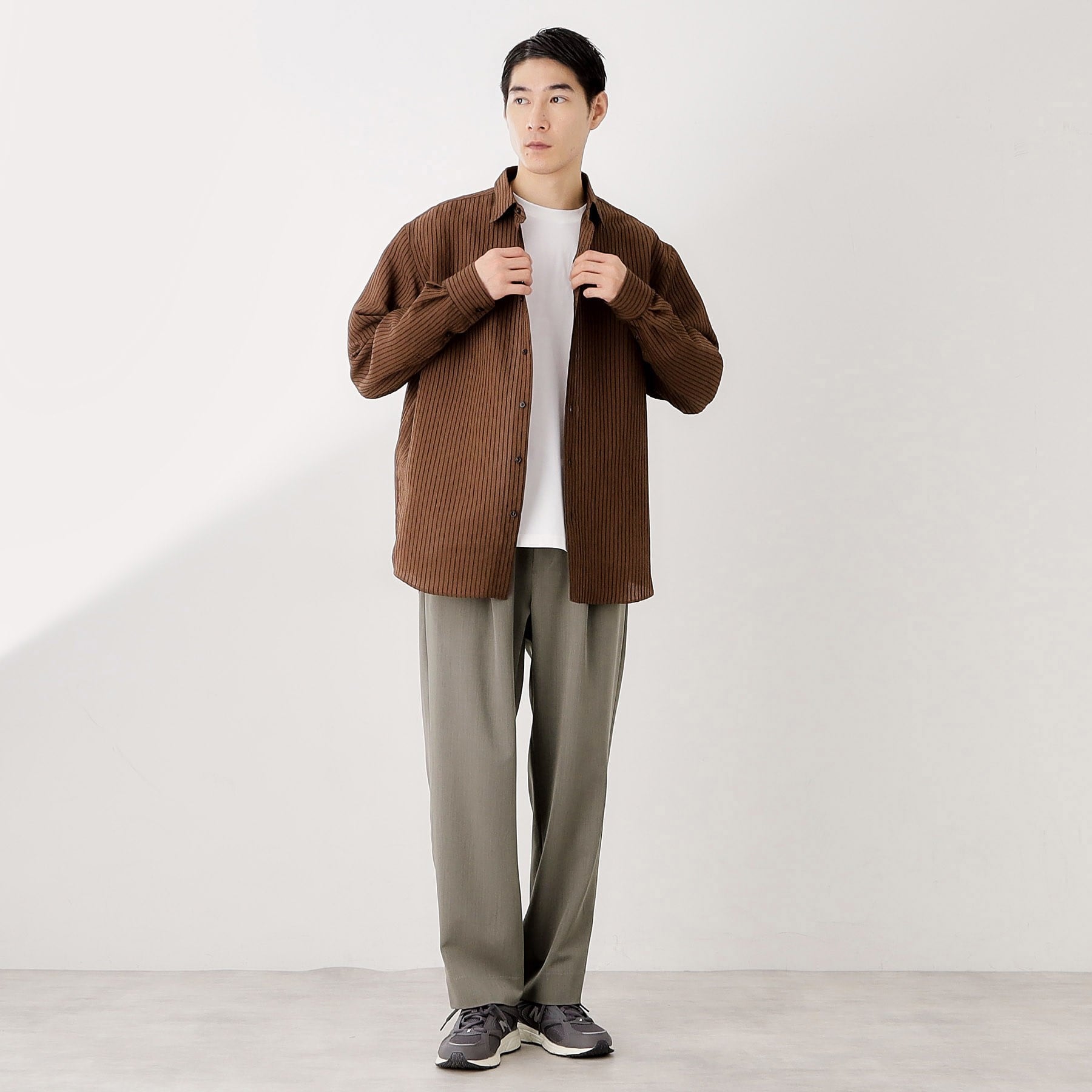 ザ ショップ ティーケー(メンズ) THE SHOP TK(Men) セミワイドイージーパンツ （ブラウン(044)） ブラウン(044)