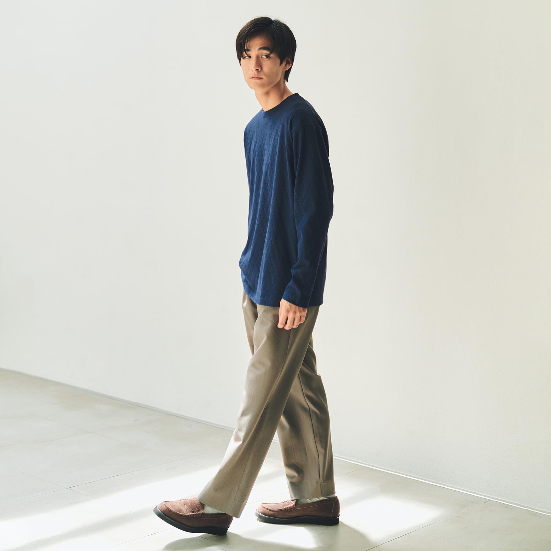 ザ ショップ ティーケー(メンズ) THE SHOP TK(Men) セミワイドイージーパンツ （ブラウン(044)） ブラウン(044)