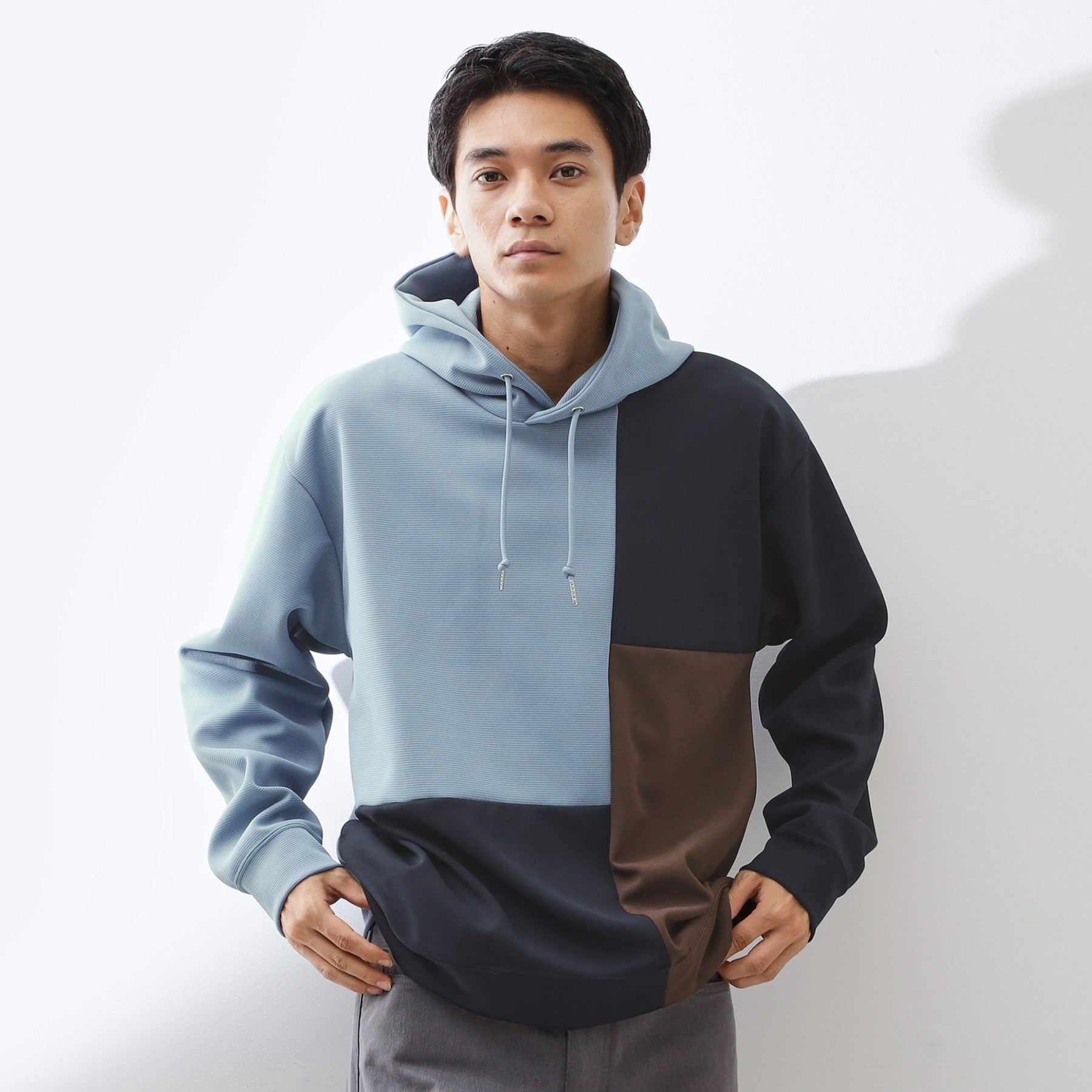 ザ ショップ ティーケー(メンズ) THE SHOP TK(Men) ブロッキングパーカー （ブルー(092)） ブルー(092)