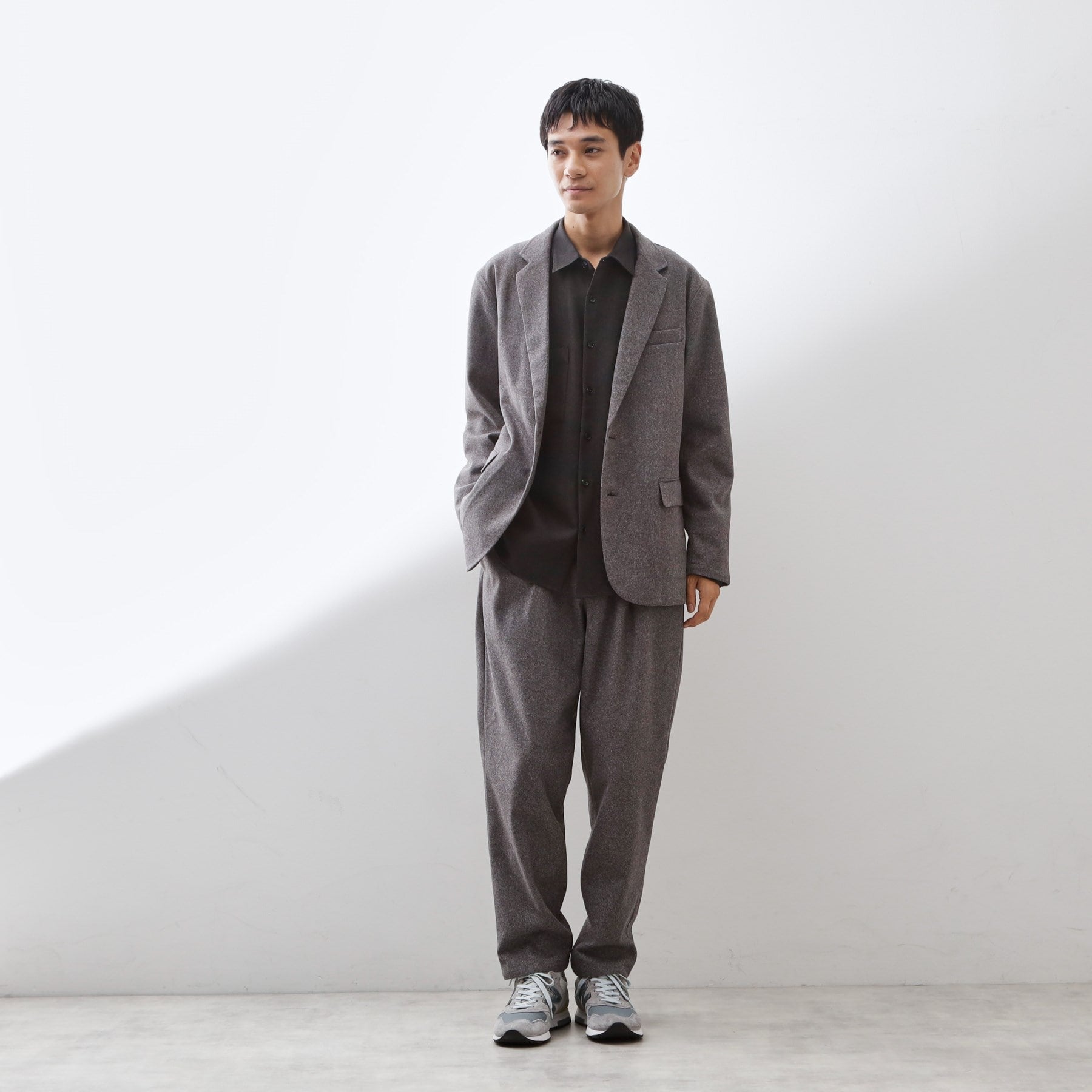 ザ ショップ ティーケー(メンズ) THE SHOP TK(Men) ホームスパンジャージジャケット【セットアップ可】 （チャコールグレー(013)） チャコールグレー(013)