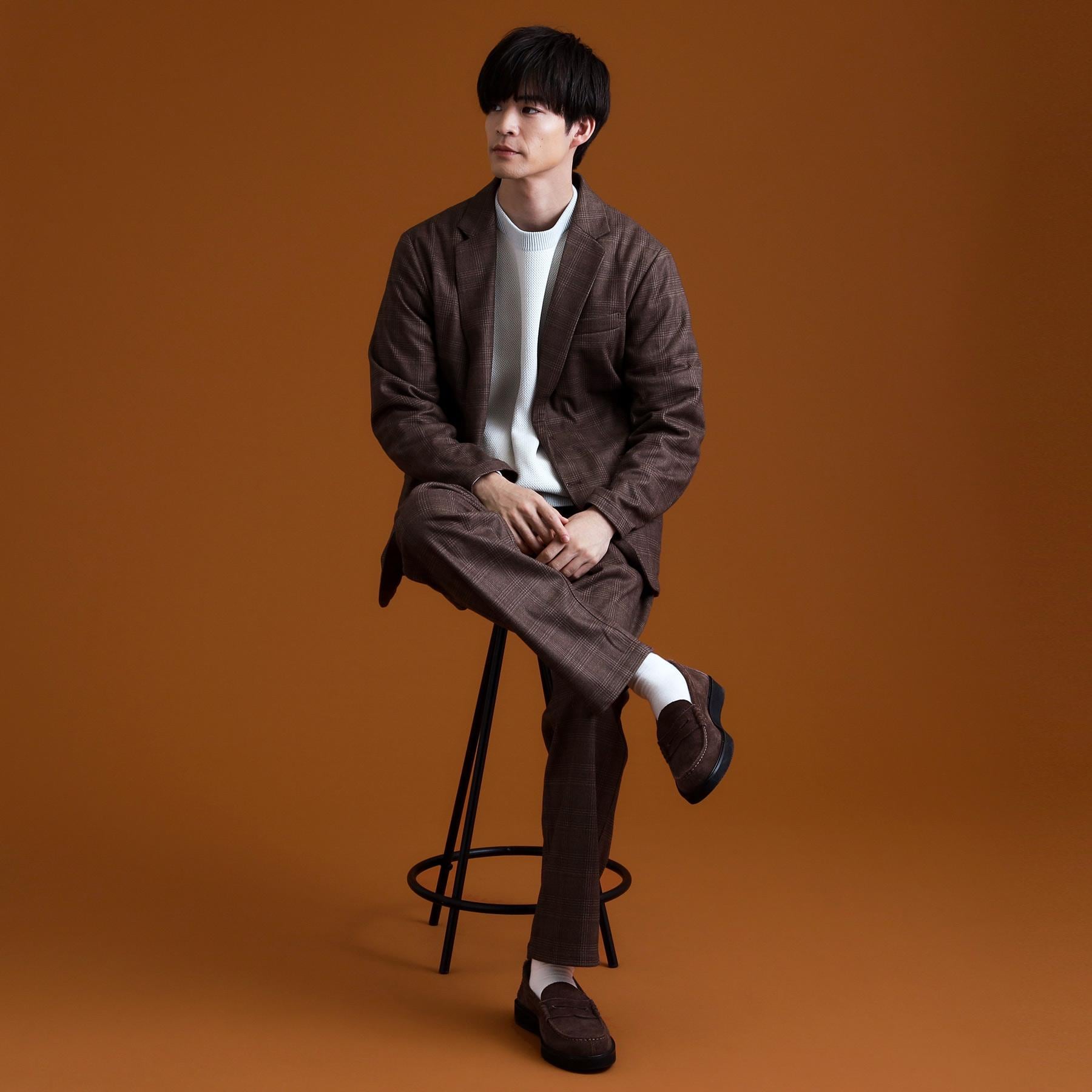 ザ ショップ ティーケー(メンズ) THE SHOP TK(Men) ホームスパンジャージジャケット【セットアップ可】 （チャコールグレー(013)） チャコールグレー(013)