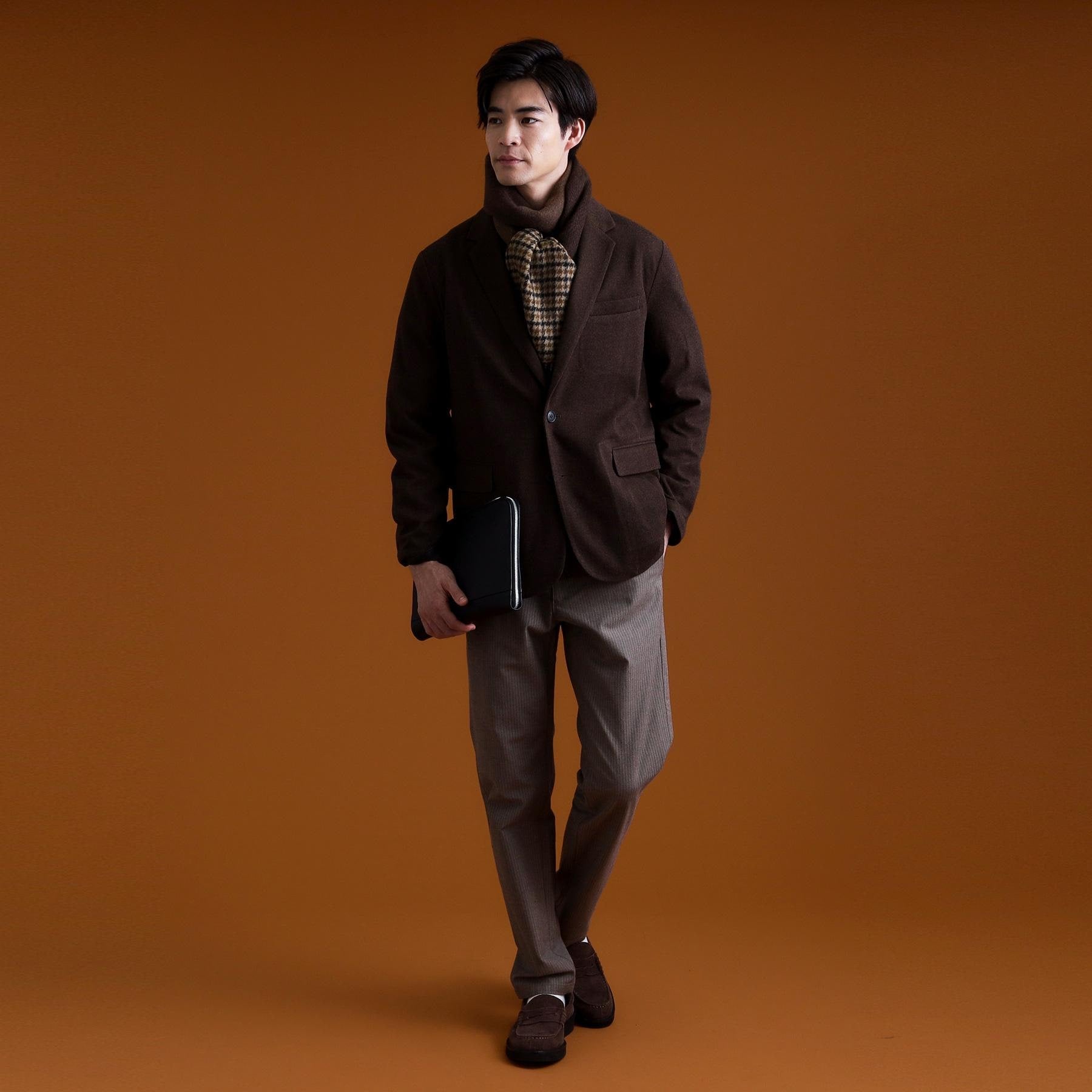 ザ ショップ ティーケー(メンズ) THE SHOP TK(Men) ホームスパンジャージジャケット【セットアップ可】 （チャコールグレー(013)） チャコールグレー(013)